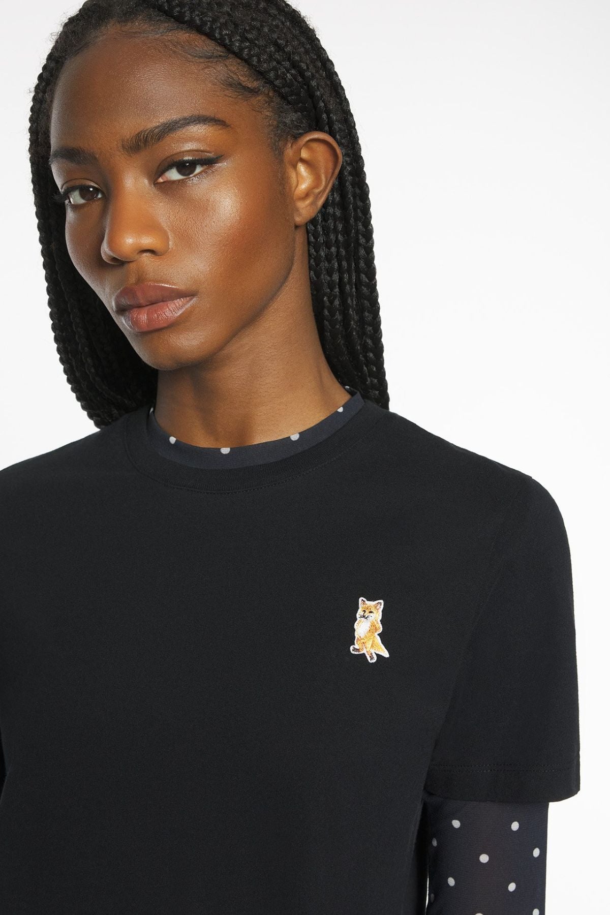 Maison Kitsuné Lady Fox Regular T-Shirt - Black