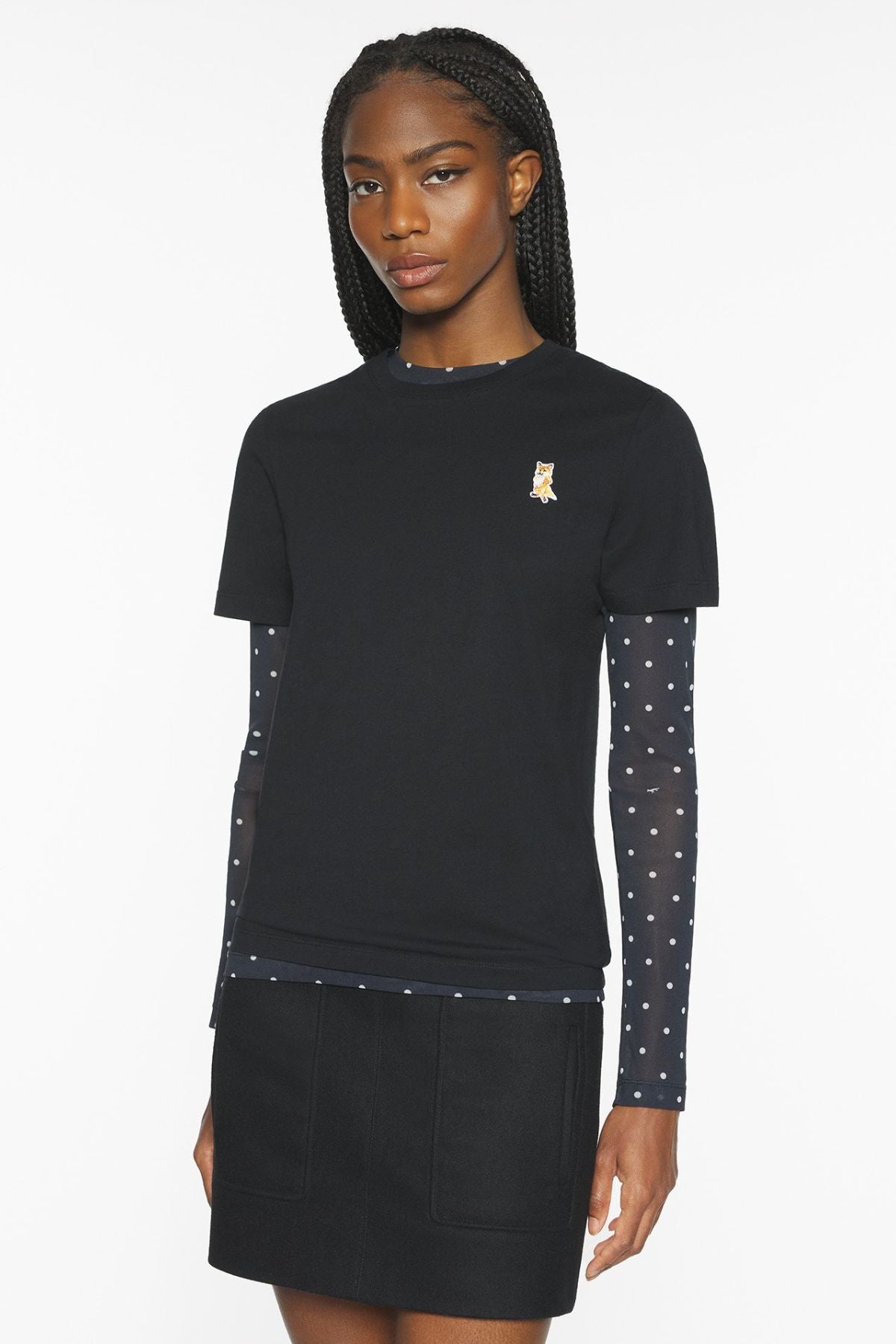 Maison Kitsuné Lady Fox Regular T-Shirt - Black