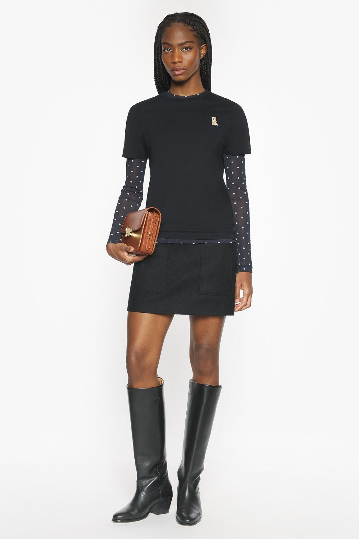 Maison Kitsuné Lady Fox Regular T-Shirt - Black