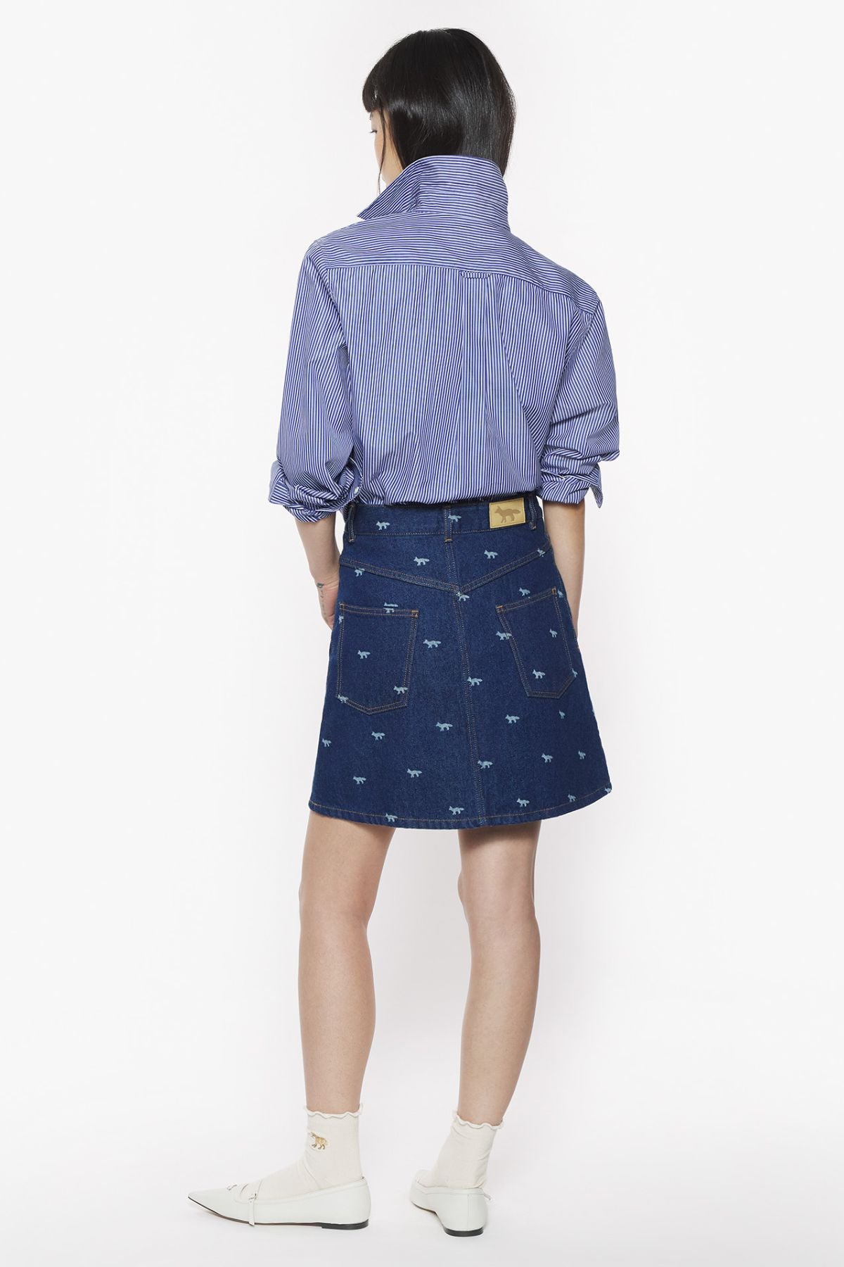 Maison Kitsuné Mini Denim Skirt - Dark Laser Profile