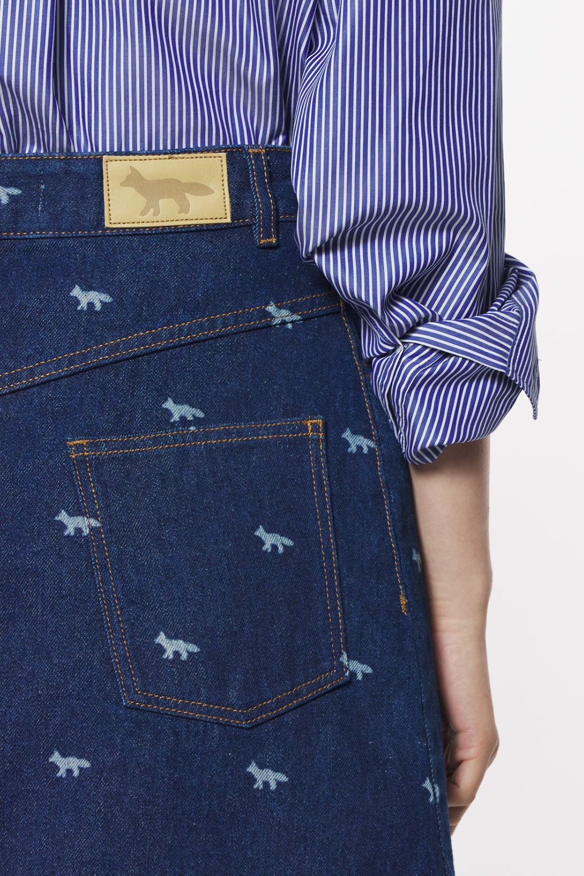 Maison Kitsuné Mini Denim Skirt - Dark Laser Profile