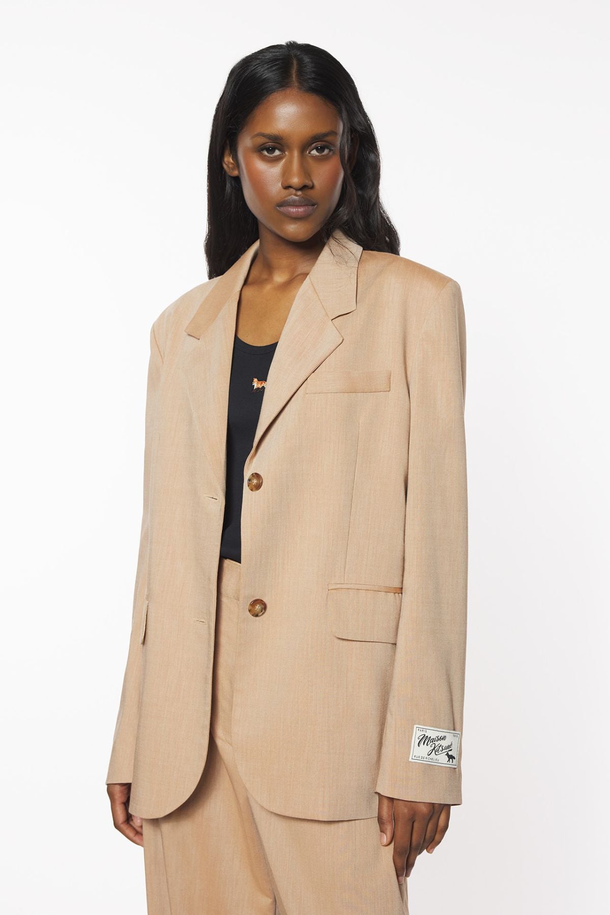 Maison Kitsuné Tailored Blazer Sleeve Patch - Sandlewood