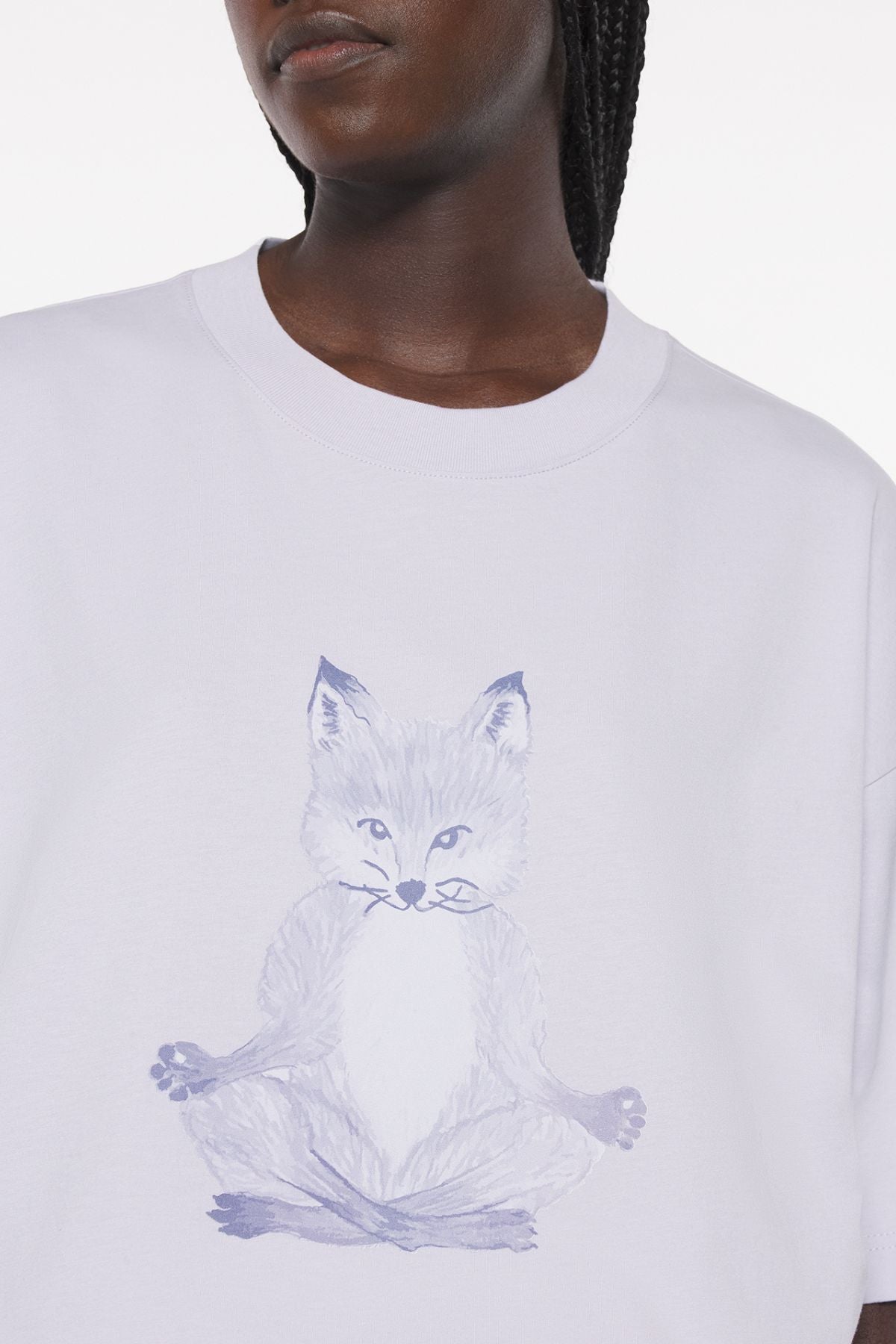 Maison Kitsuné Yoga Fox Boxy Tee - Soft Mauve
