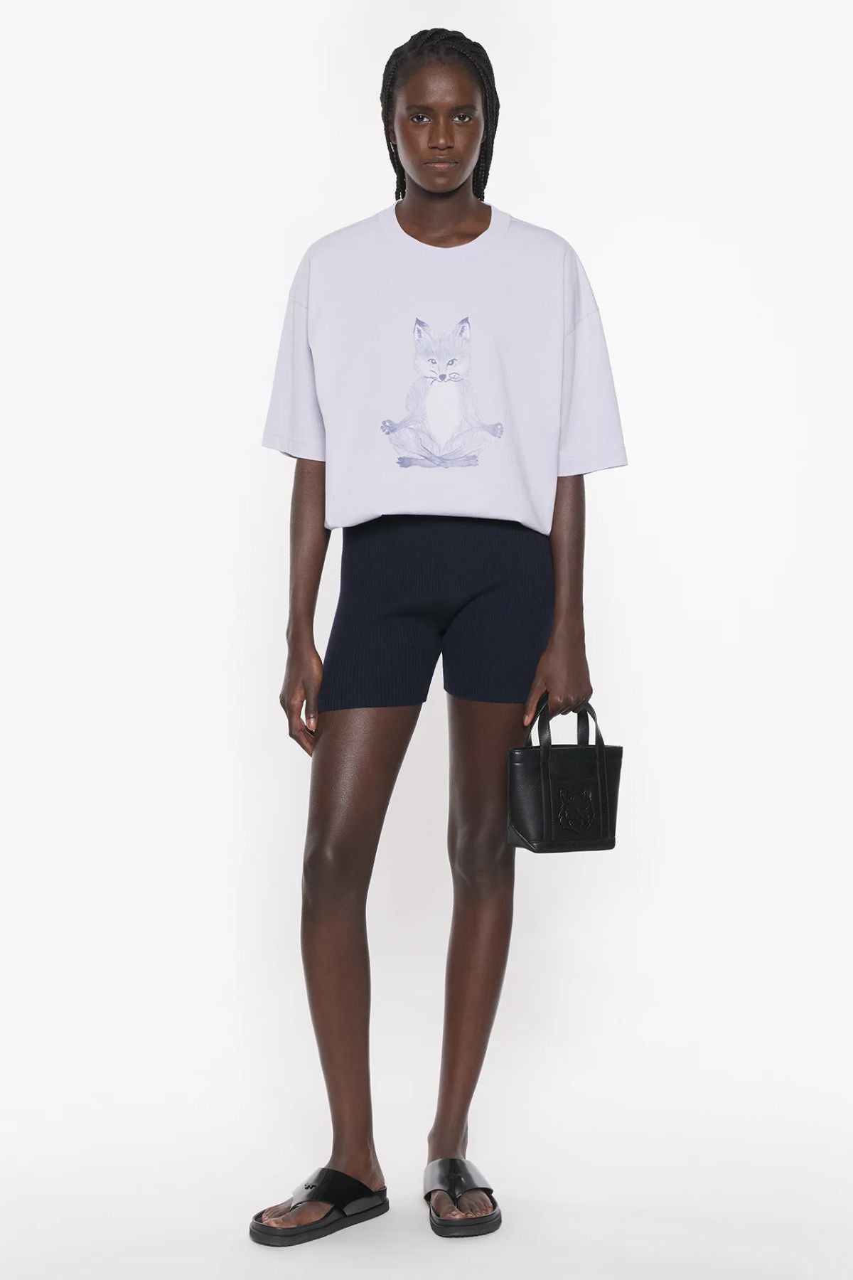 Maison Kitsuné Yoga Fox Boxy Tee - Soft Mauve