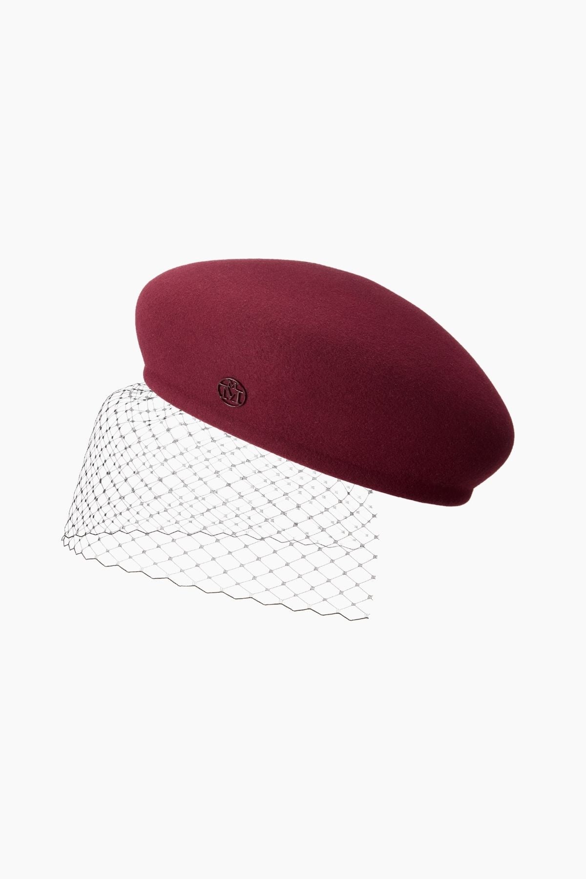 Maison Michel New Bonnie Veil Felt - Burgundy