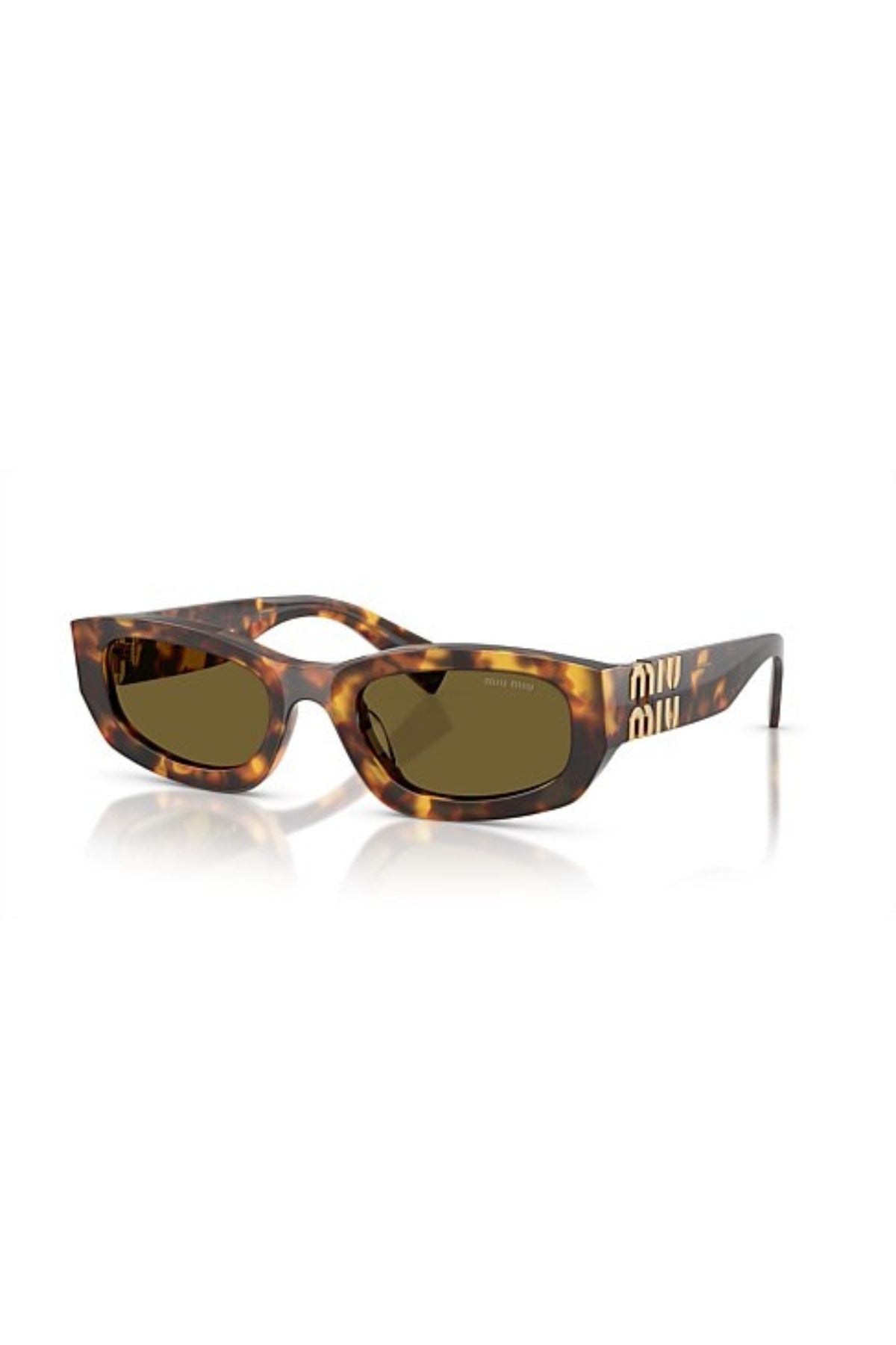 Miu Miu Irregular Sunglasses - Havana Honey/ Dark Brown