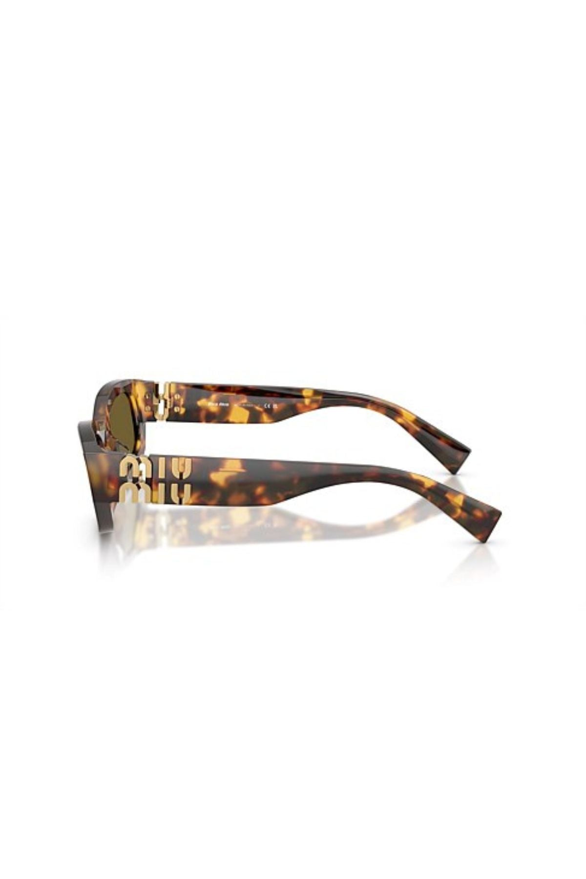 Miu Miu Irregular Sunglasses - Havana Honey/ Dark Brown