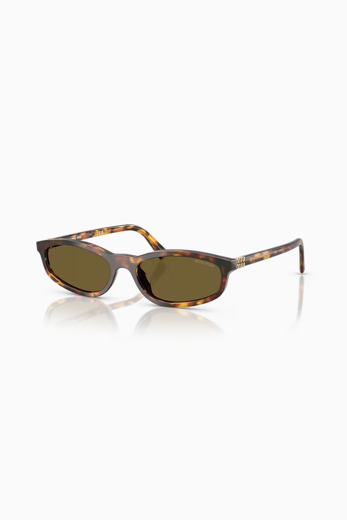 Miu Miu Irregular Sunglasses - Honey Havana/ Dark Brown