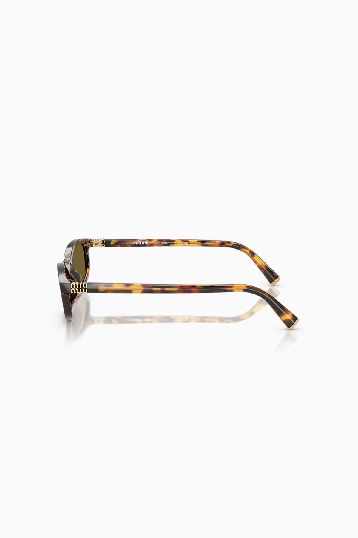 Miu Miu Irregular Sunglasses - Honey Havana/ Dark Brown