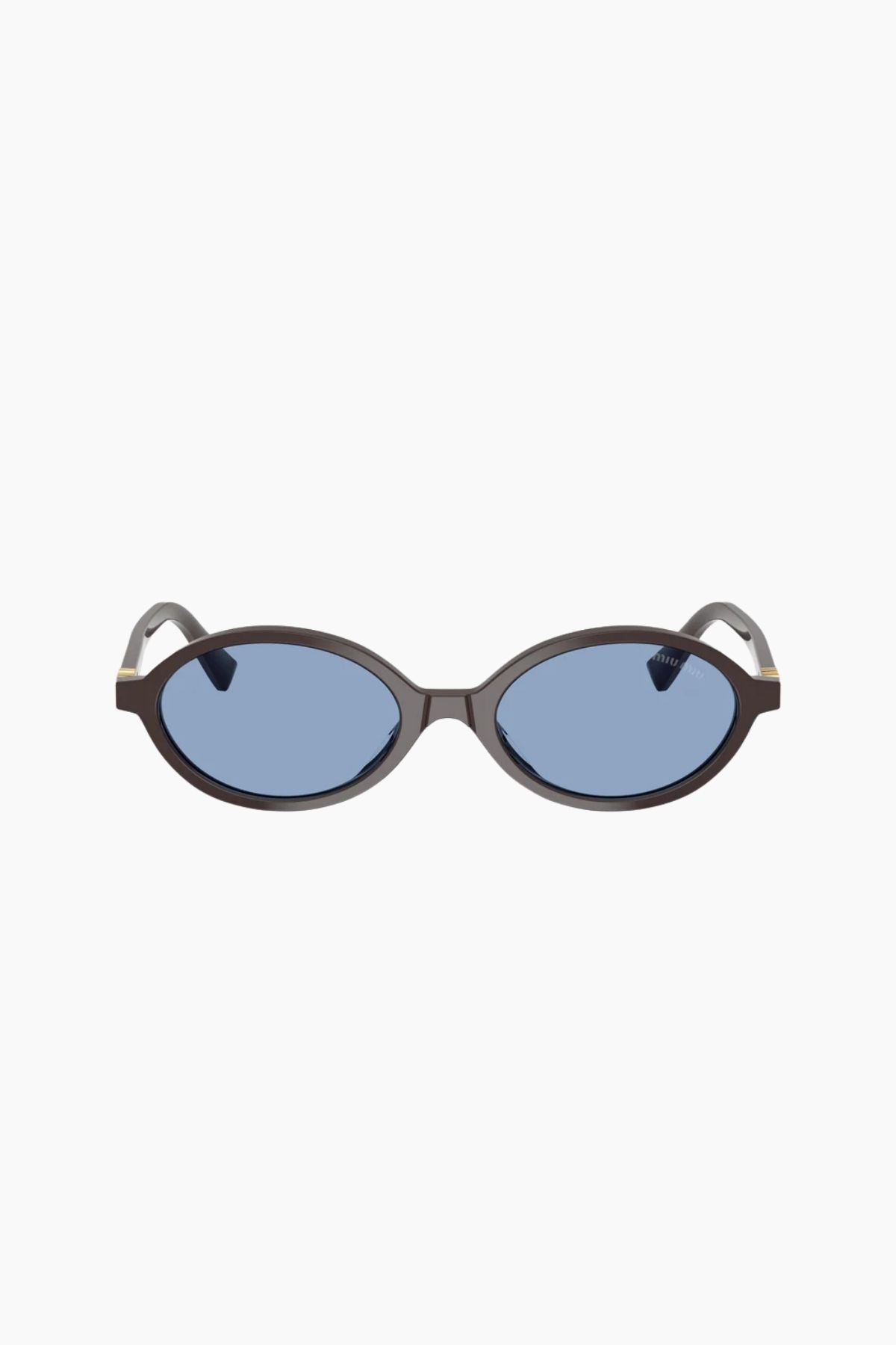 Miu Miu Oval Sunglasses - Moka/ Light Blue