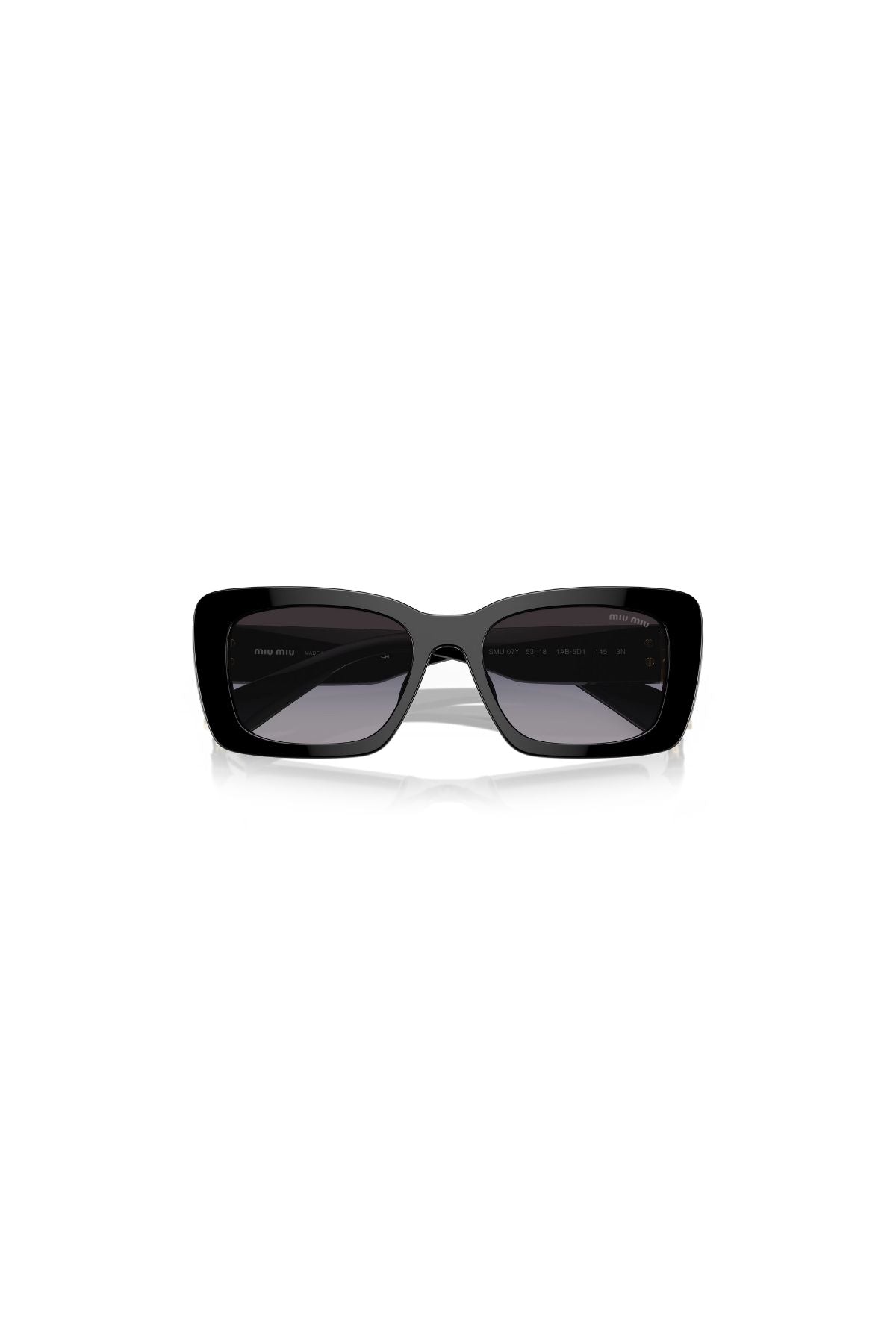 Miu Miu Rectangle Framed Sunglasses - Black/ Gradient Grey