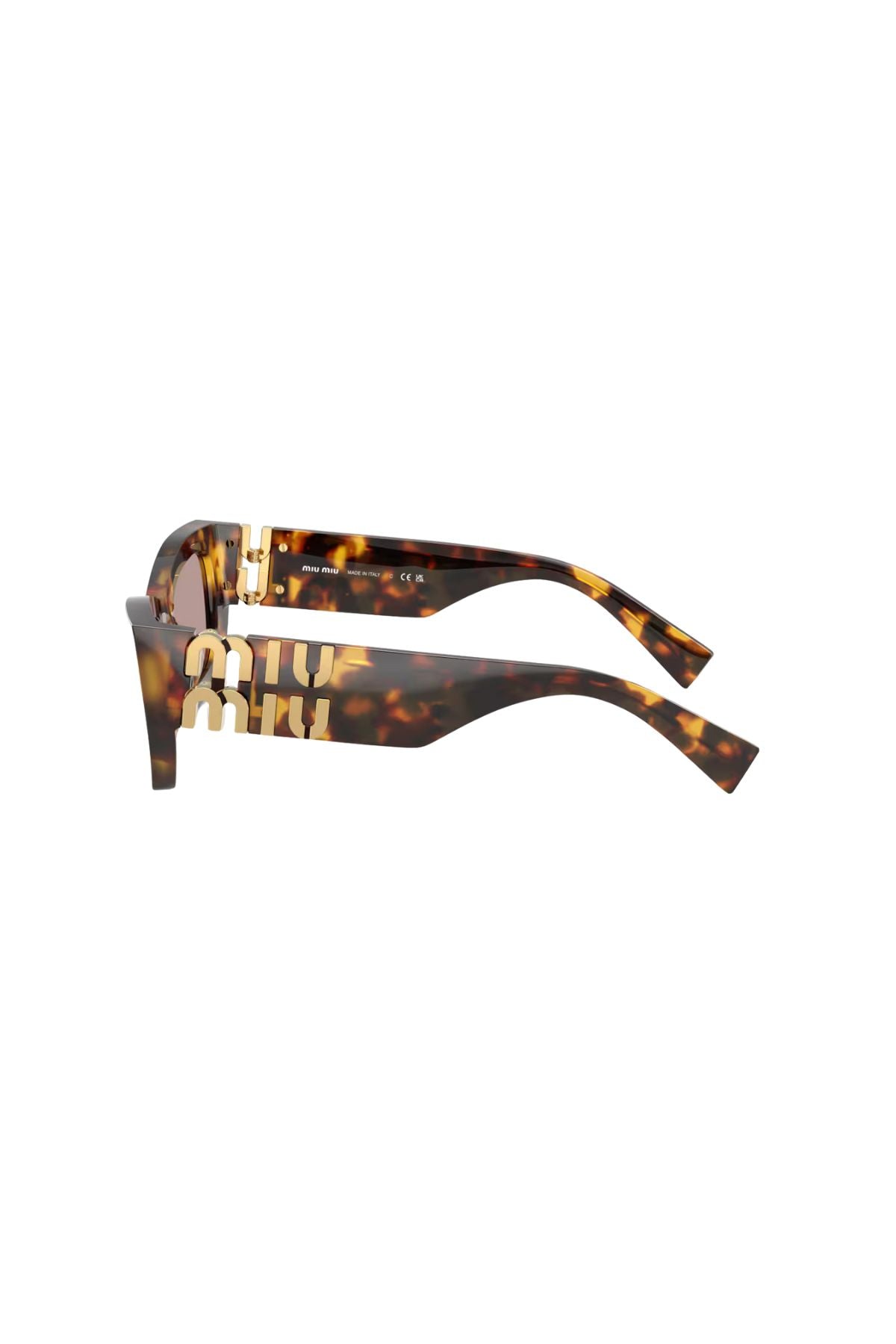 Miu Miu Rectangular Frame Sunglasses - Honey Havana/ Light Purple Brown