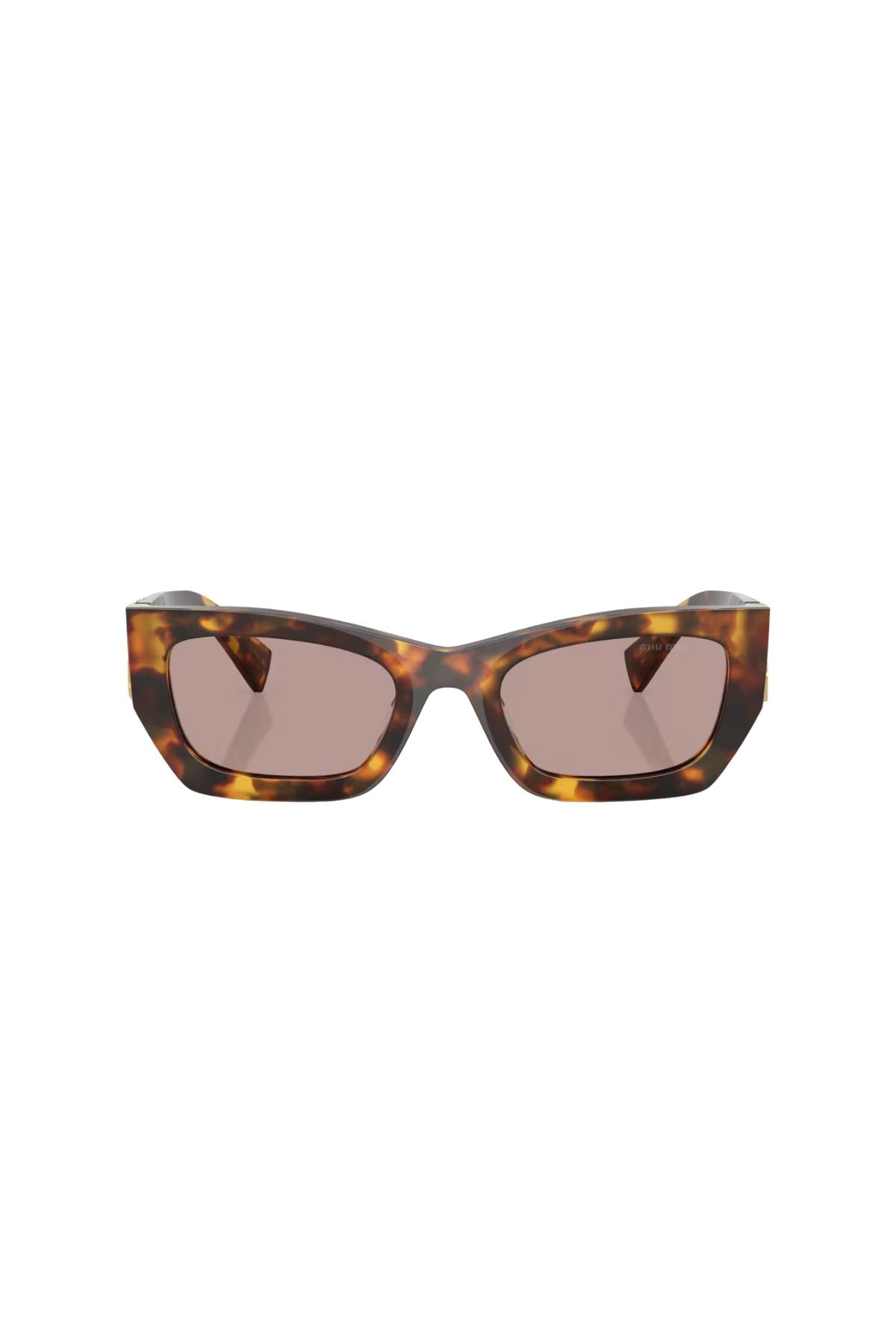 Miu Miu Rectangular Frame Sunglasses - Honey Havana/ Light Purple Brown