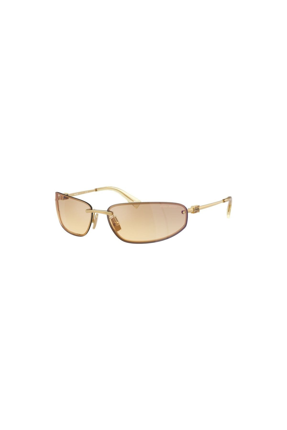 Miu Miu Sunglasses - Gold/ Yellow Grad Gray Mirror Blue