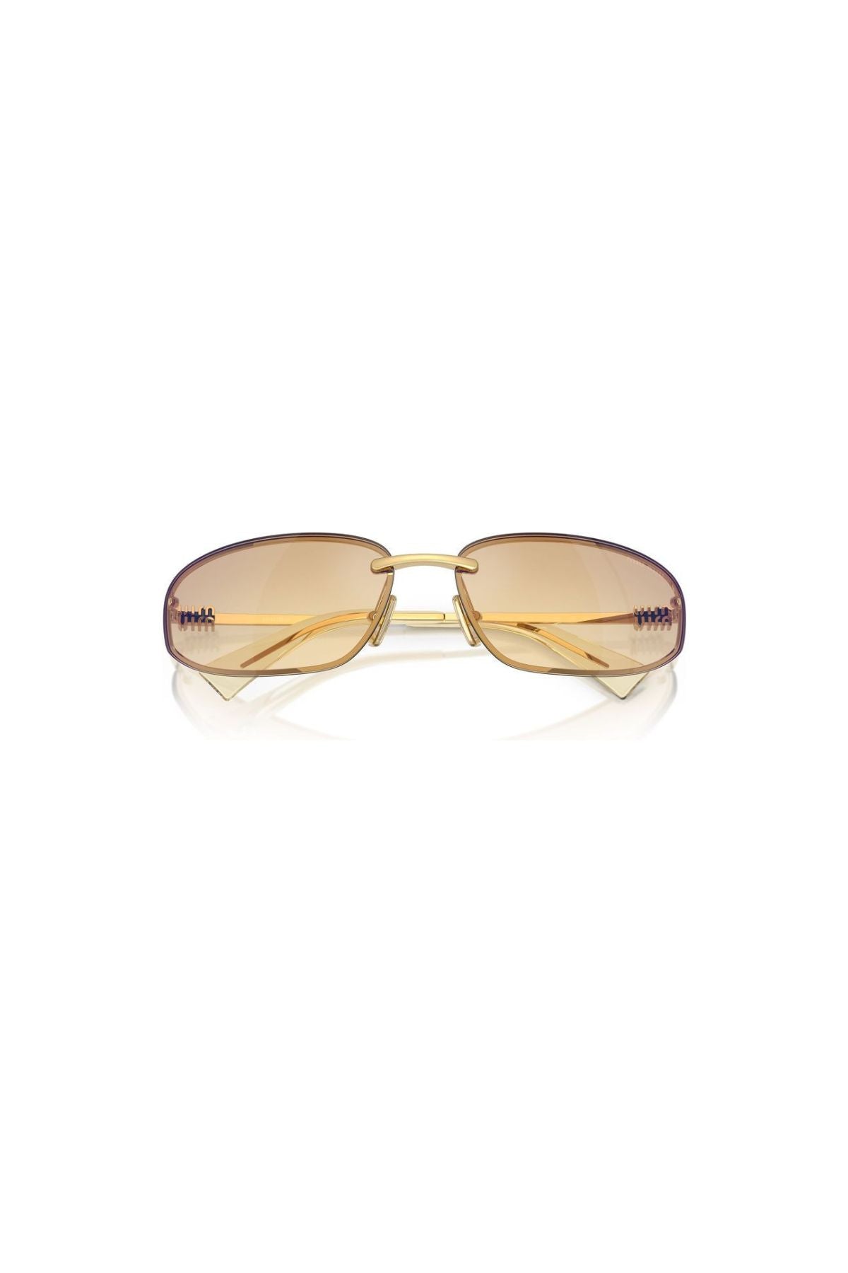 Miu Miu Sunglasses - Gold/ Yellow Grad Gray Mirror Blue