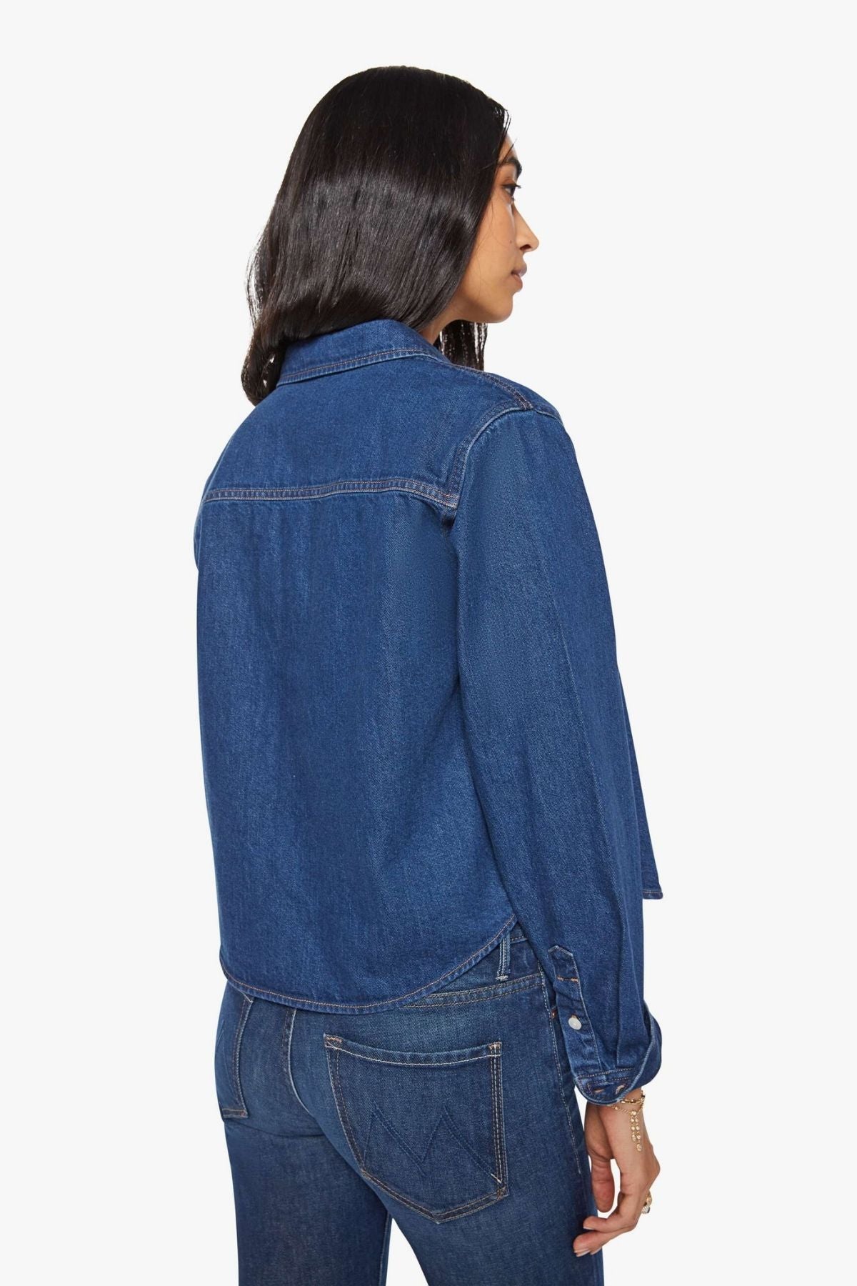 Mother The Honor Roll Crop Denim Shirt - Hey Batter Batter