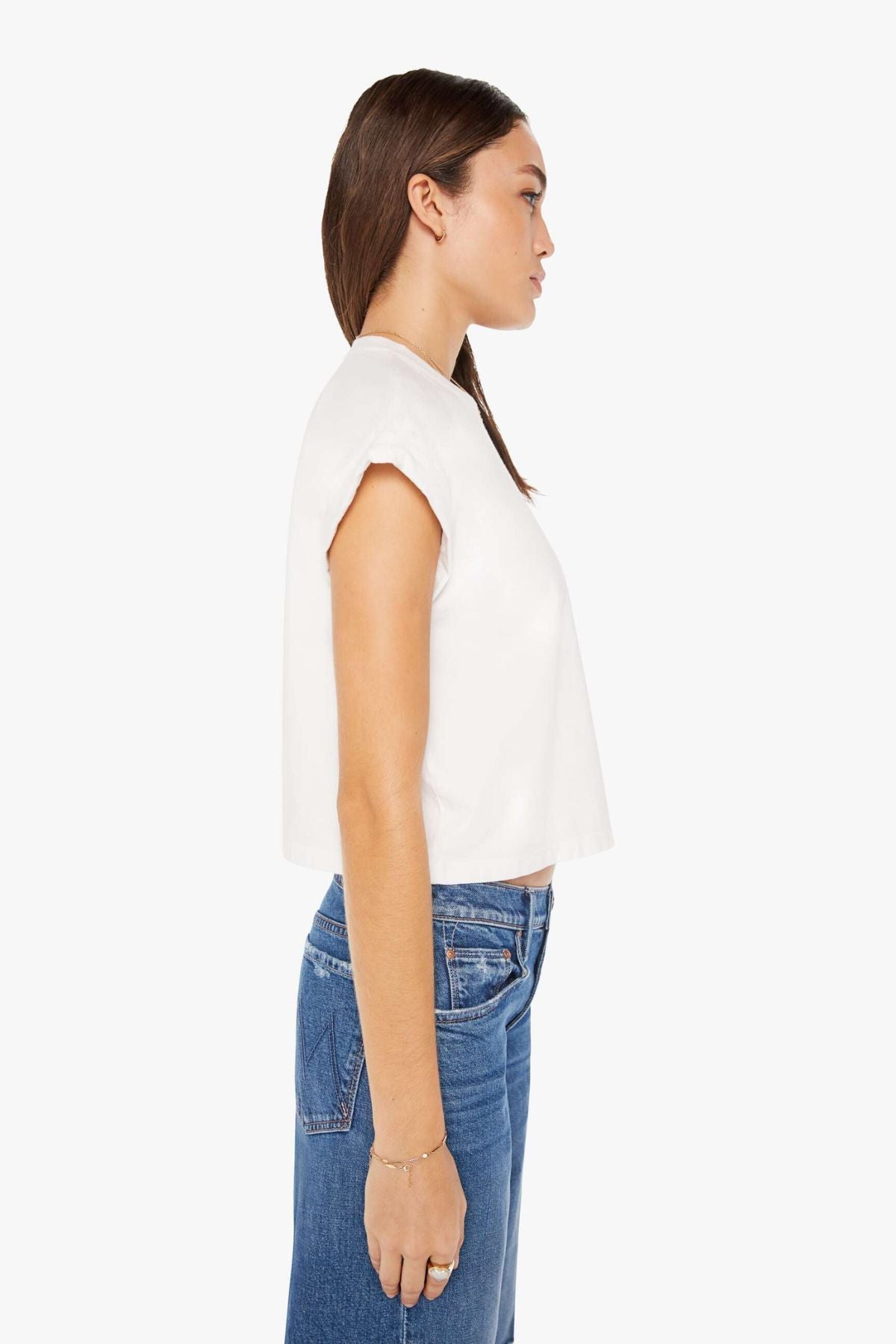 Mother Denim The Keep on Rolling Pocket Tee - Bright White