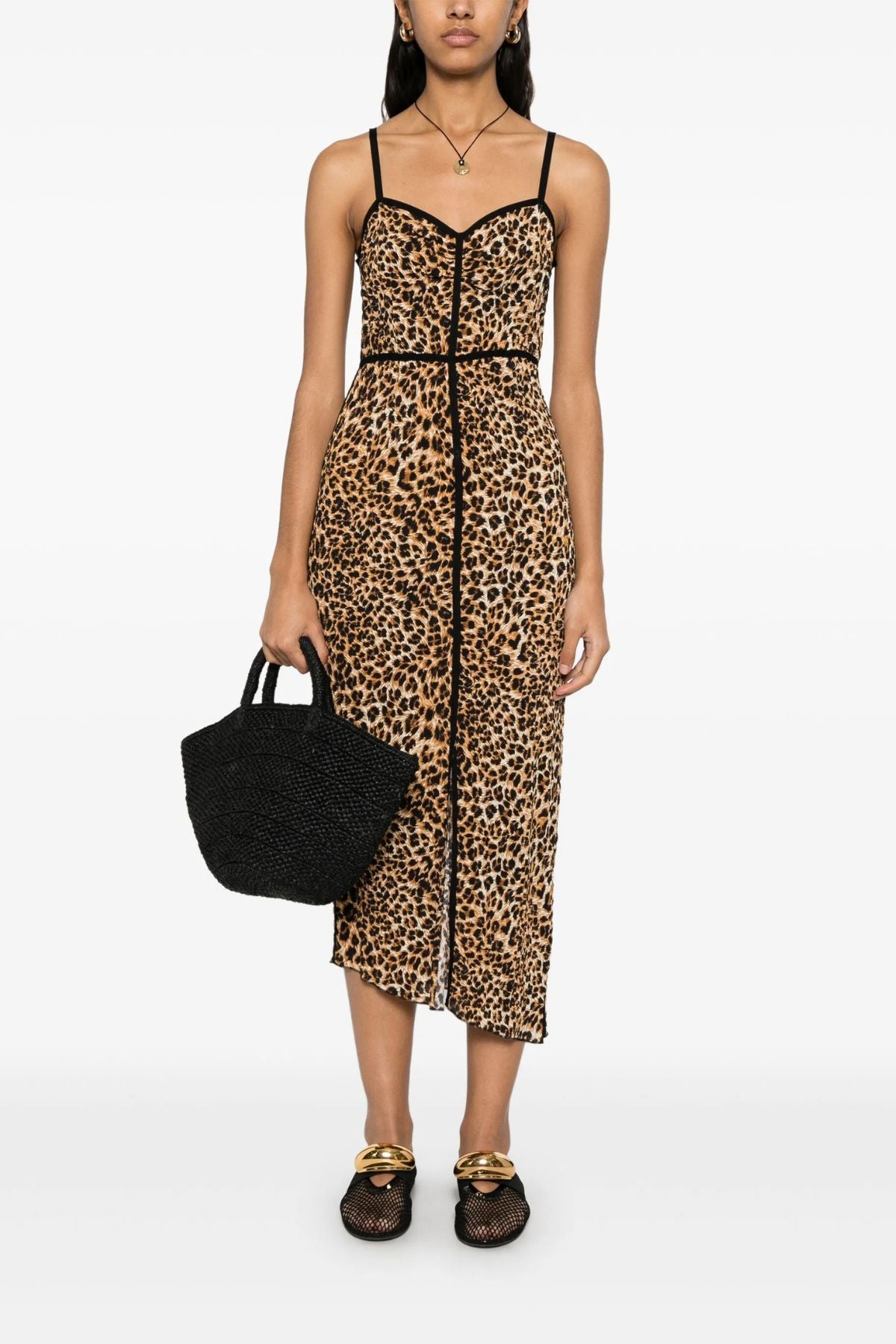 Nanushka Abir Leopard Print Dress - Ocelot