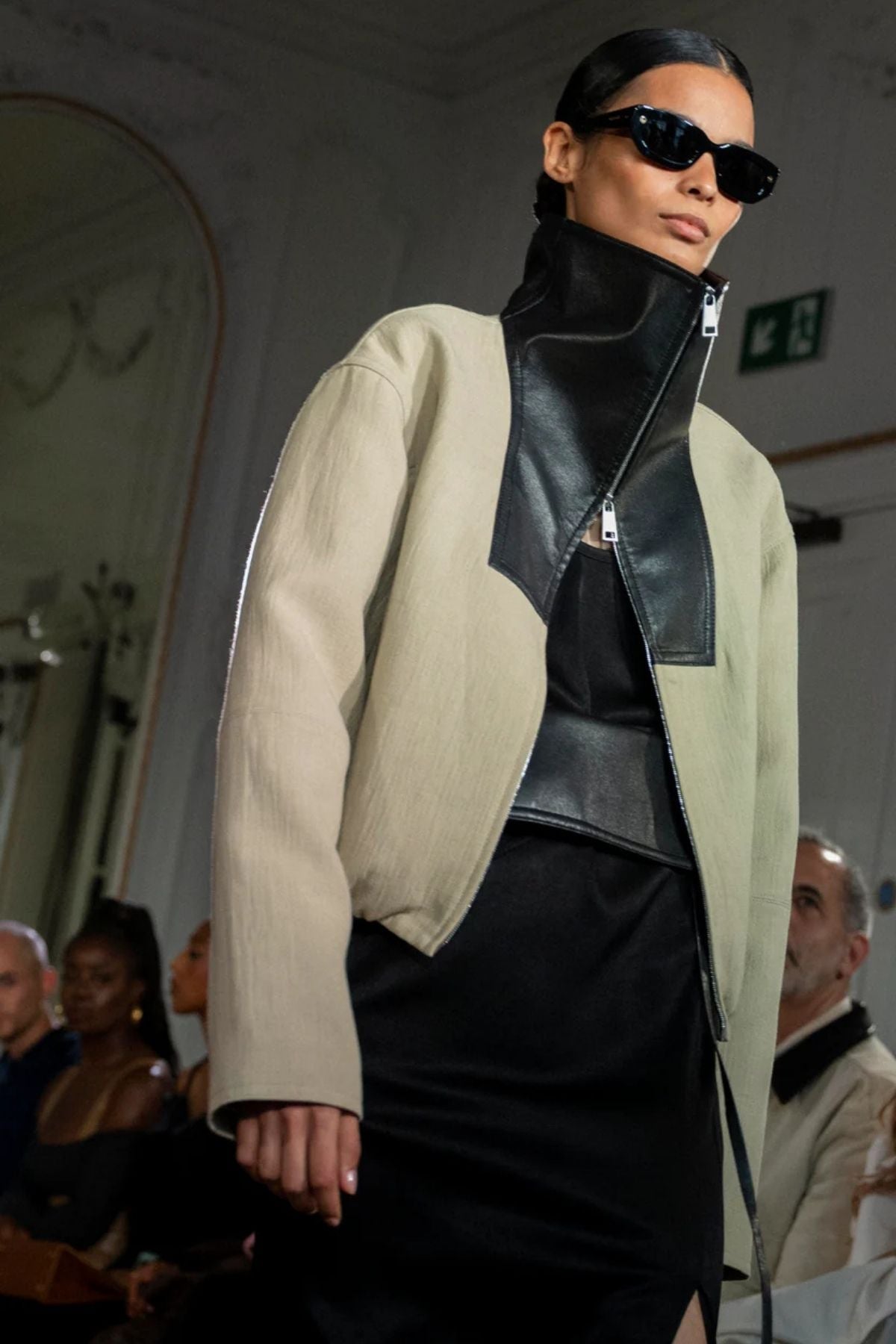 Nanushka Alonza Jacket - Stone/ Black