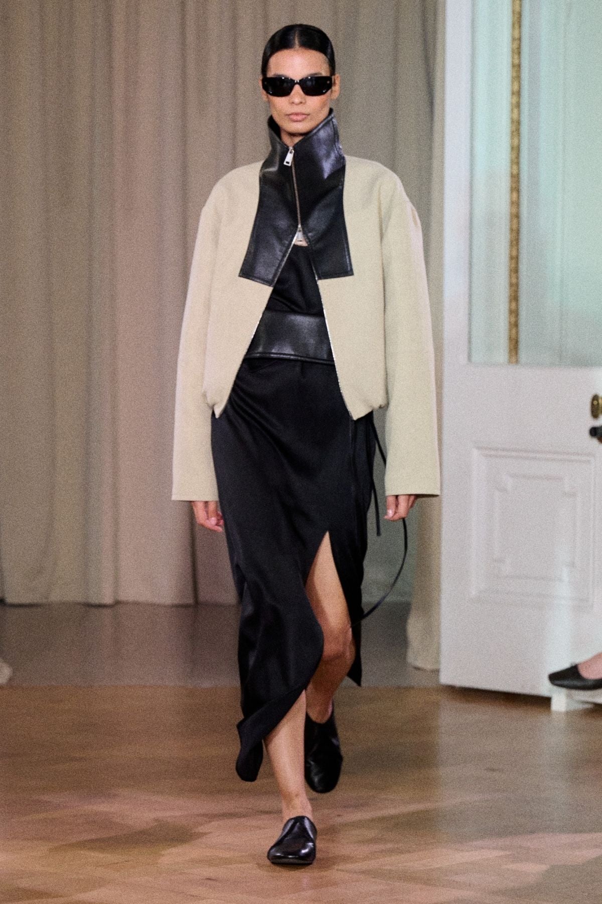 Nanushka Alonza Jacket - Stone/ Black