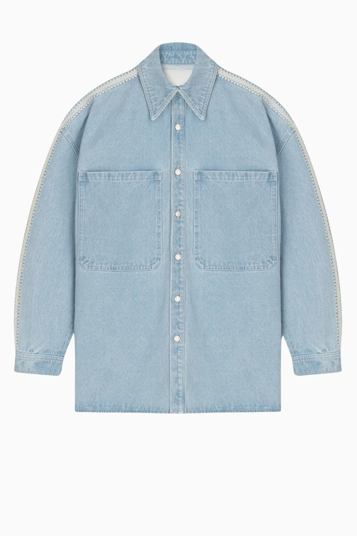 Nanushka Beaux Denim Shirt Jacket Eco Bleach Cream – GRACE Melbourne