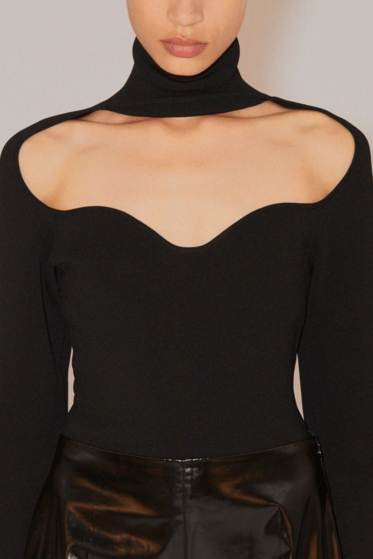Nanushka Fah Compact Knit Top - Black