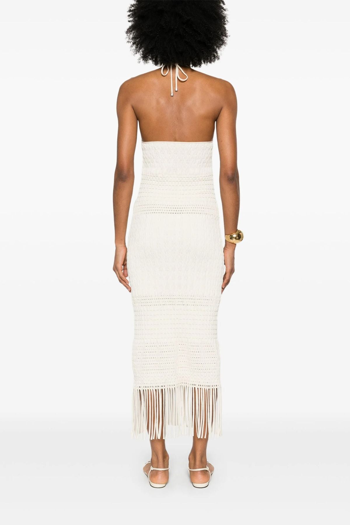 Nanushka Neiva Halter Dress - Creme
