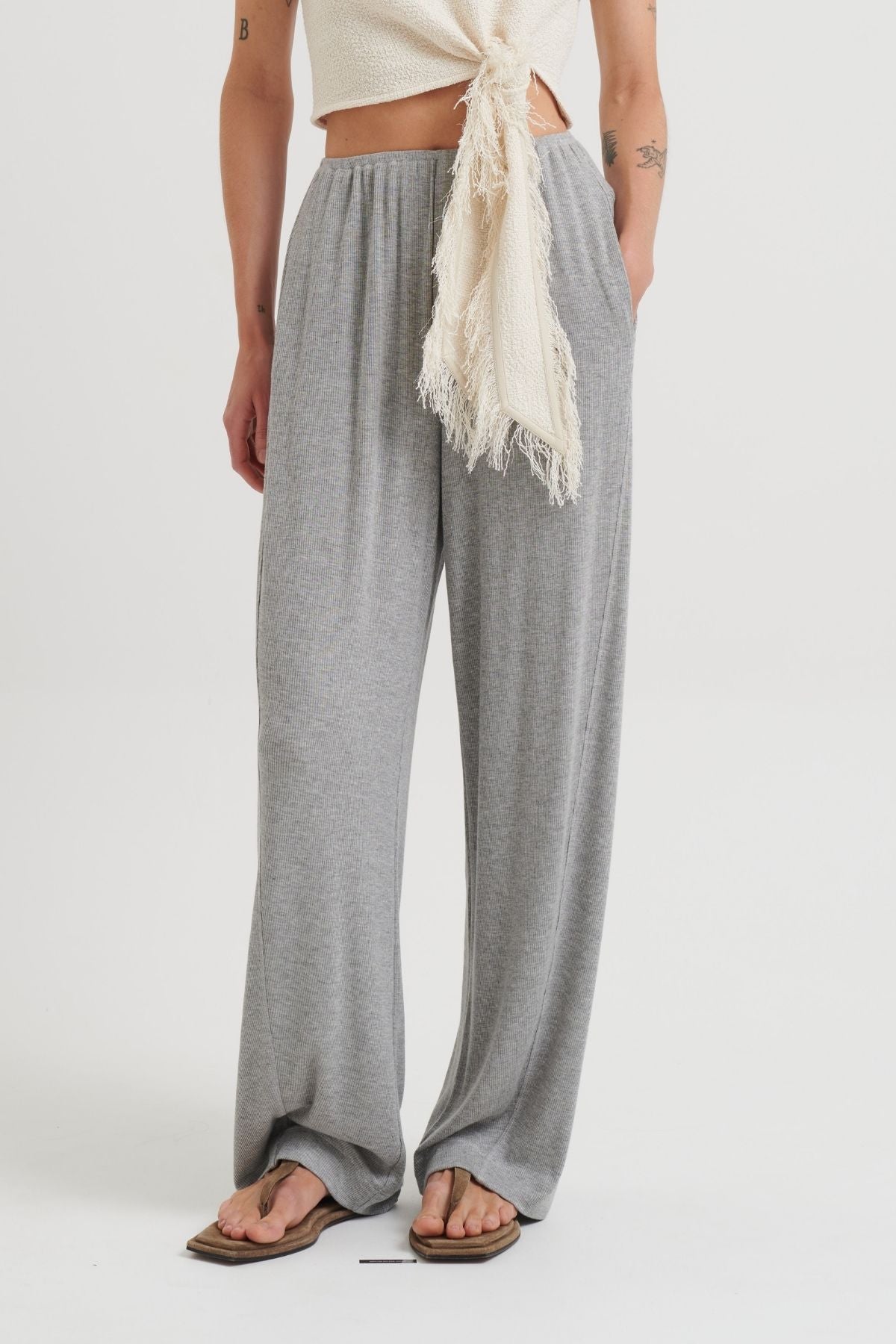 Nanushka Zoela Jersey Pants - Grey Melange
