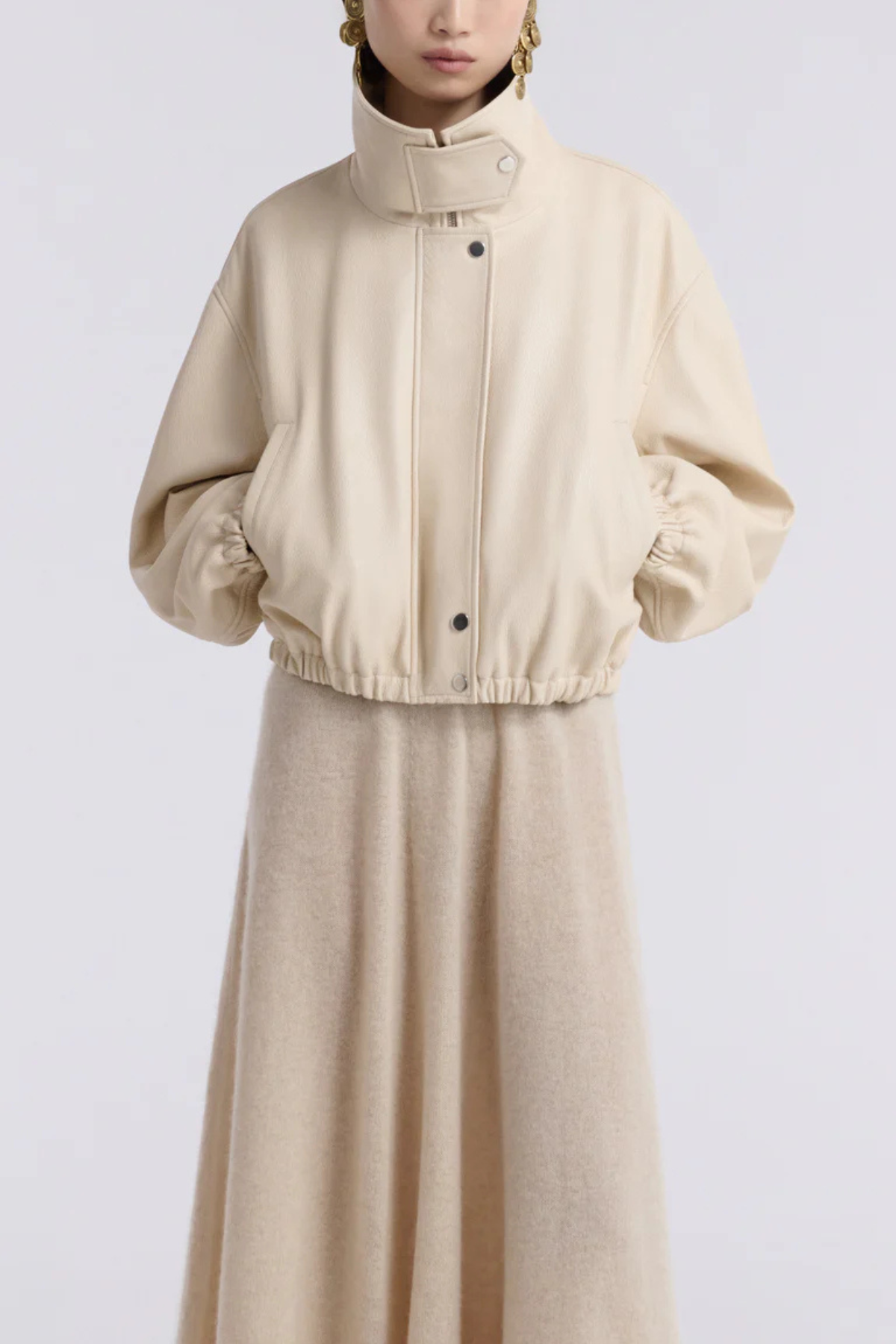 Nour Hammour Pia Bomber Jacket - Ivory