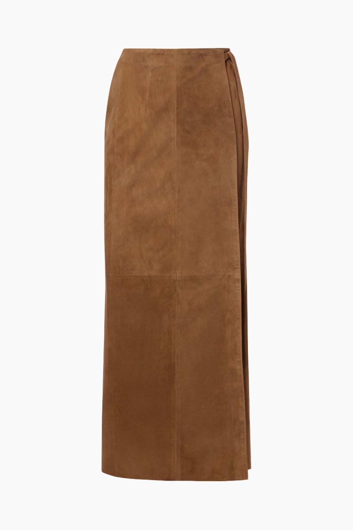 Nour Hammour Wrap Suede Skirt - Tabacco