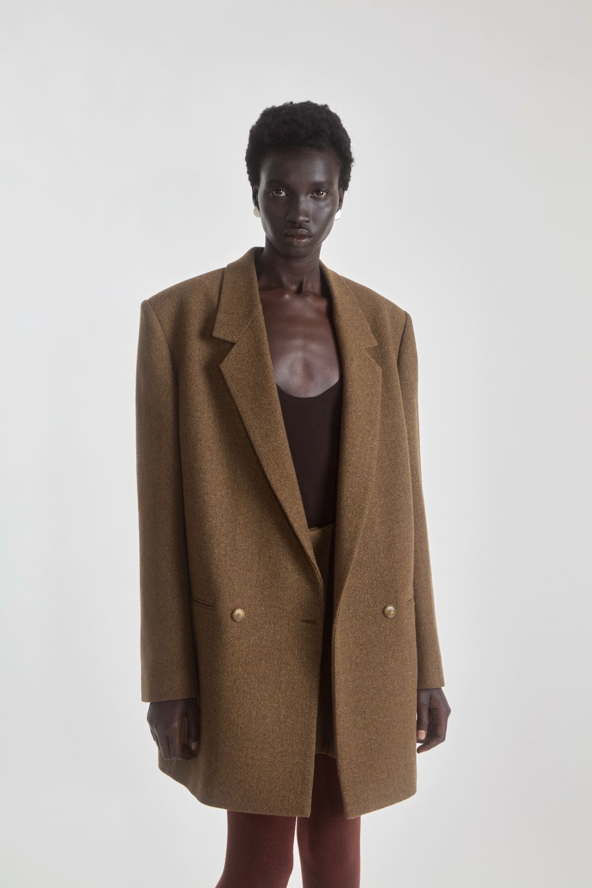 Petar Petrov Oversized DB Tailoured Blazer - Tabacco