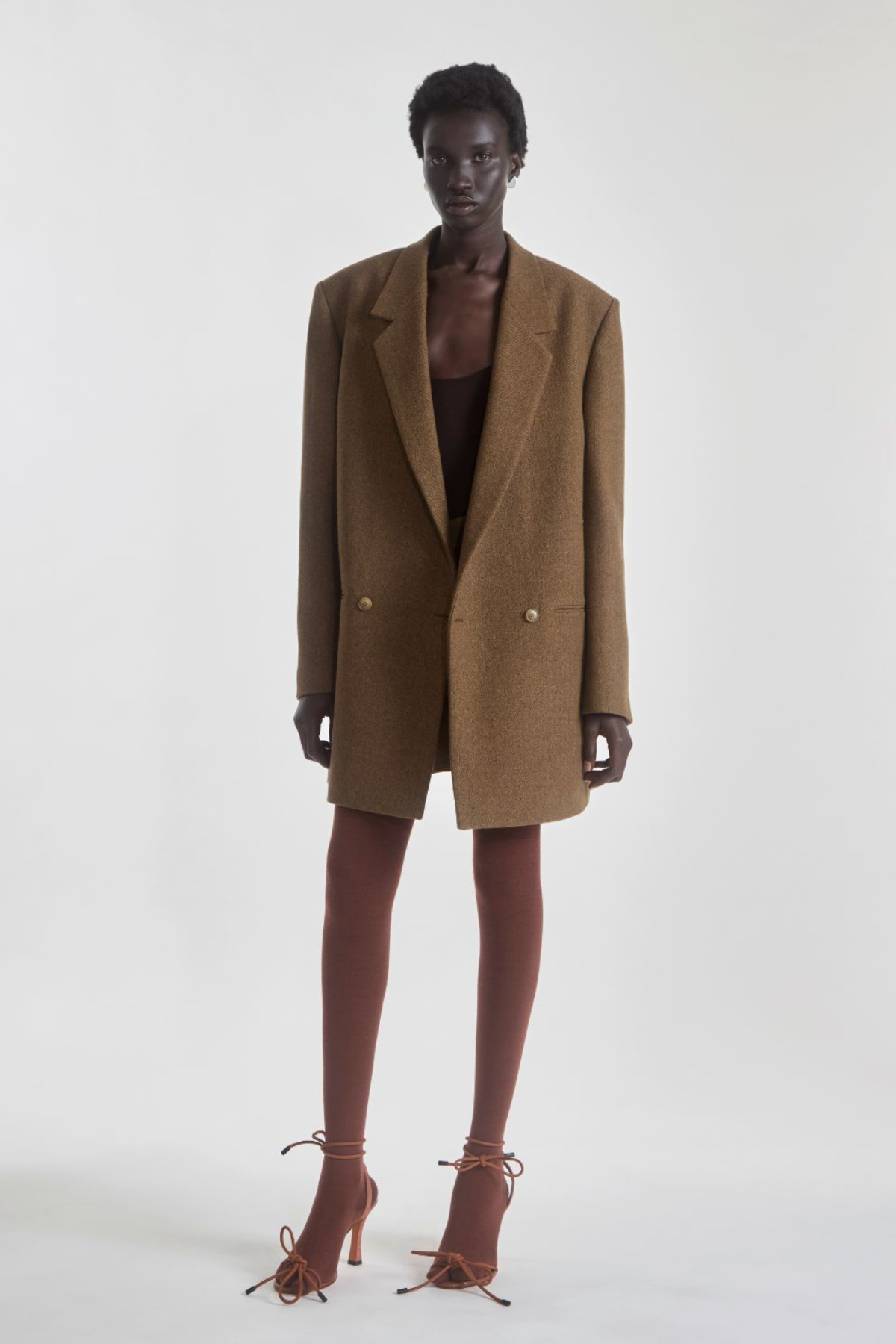 Petar Petrov Oversized DB Tailoured Blazer - Tabacco