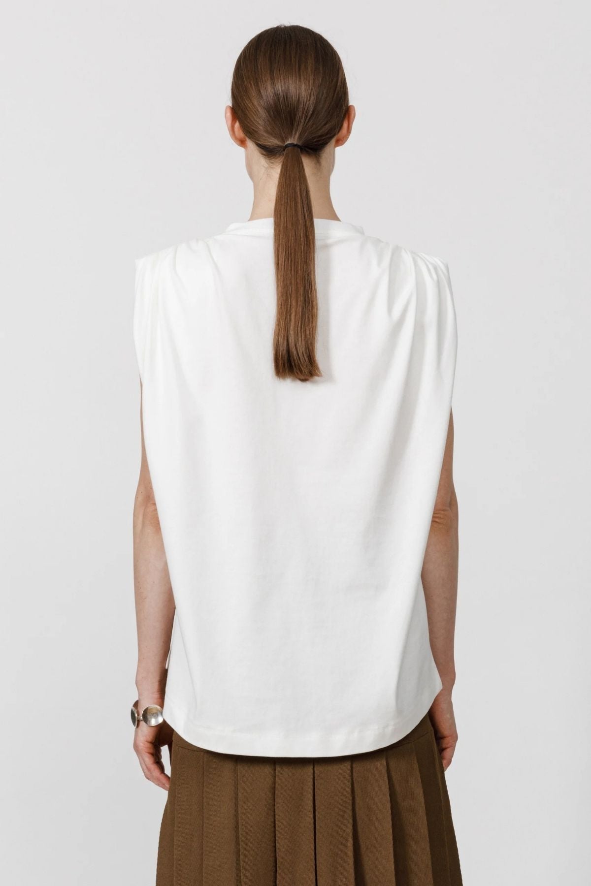 Petar Petrov Plain Mode Sleeveless T-Shirt - White