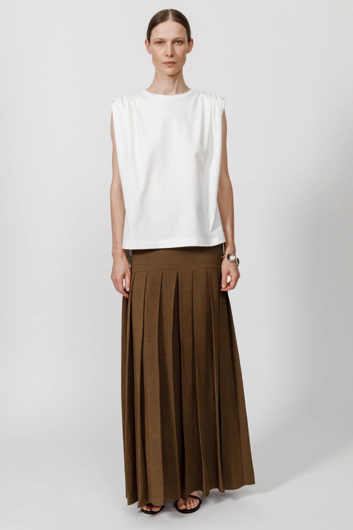 Petar Petrov Plain Mode Sleeveless T-Shirt - White