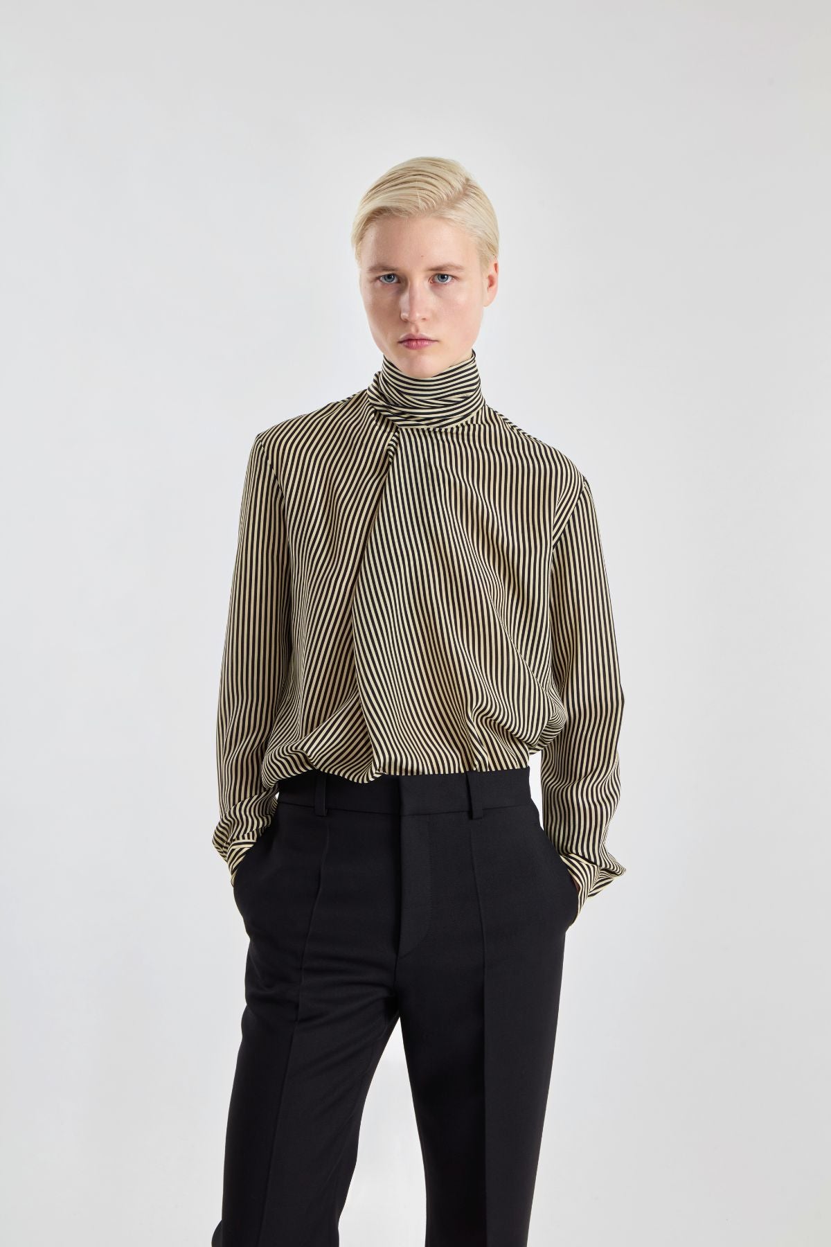 Petar Petrov The Drift Blouse - Ivory Black Stripe