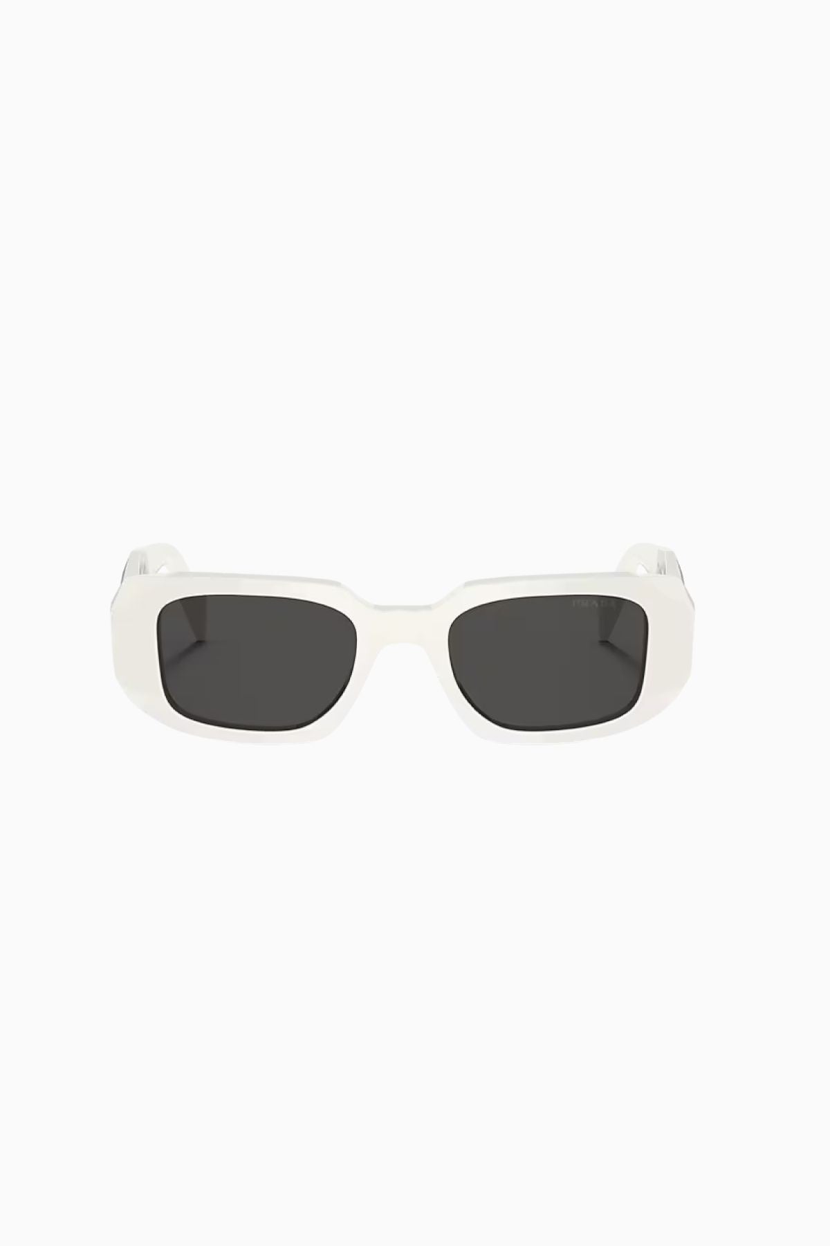 Prada Iconic Rectangle Sunglasses - Talc/ Dark Grey