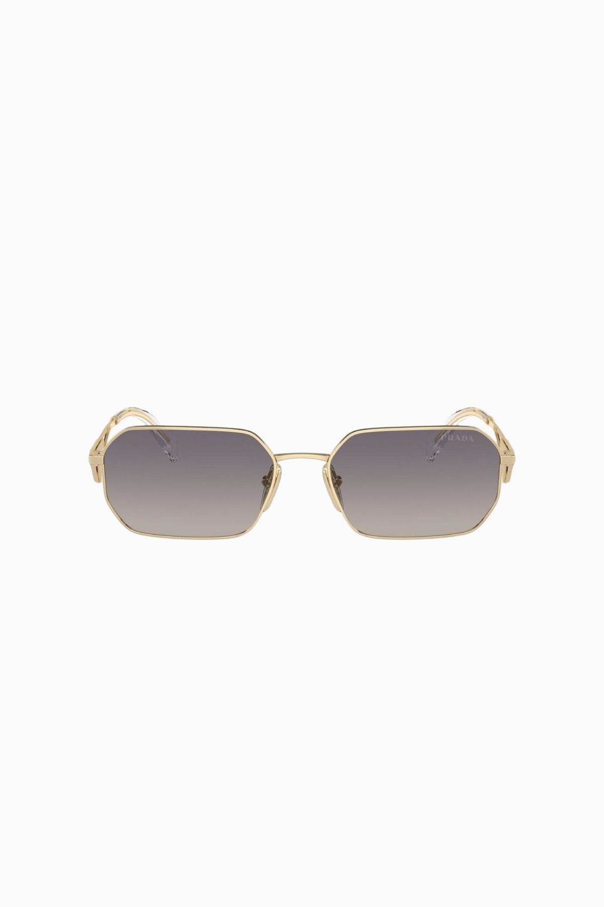 Prada Rectangle Wire Framed Sunglasses - Gold