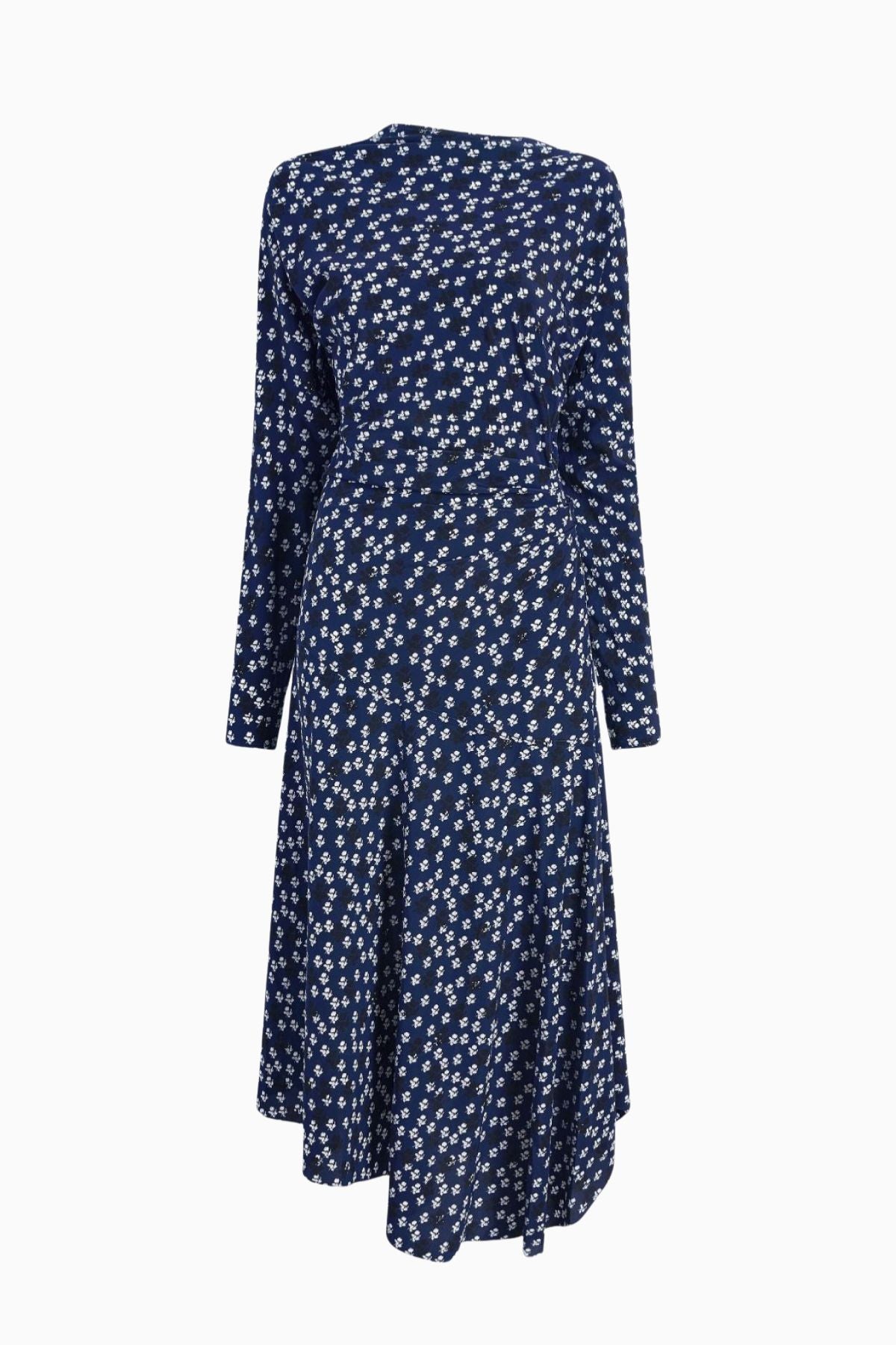 Proenza Schouler Alina Dress in Printed Silk Viscose - Navy Multi