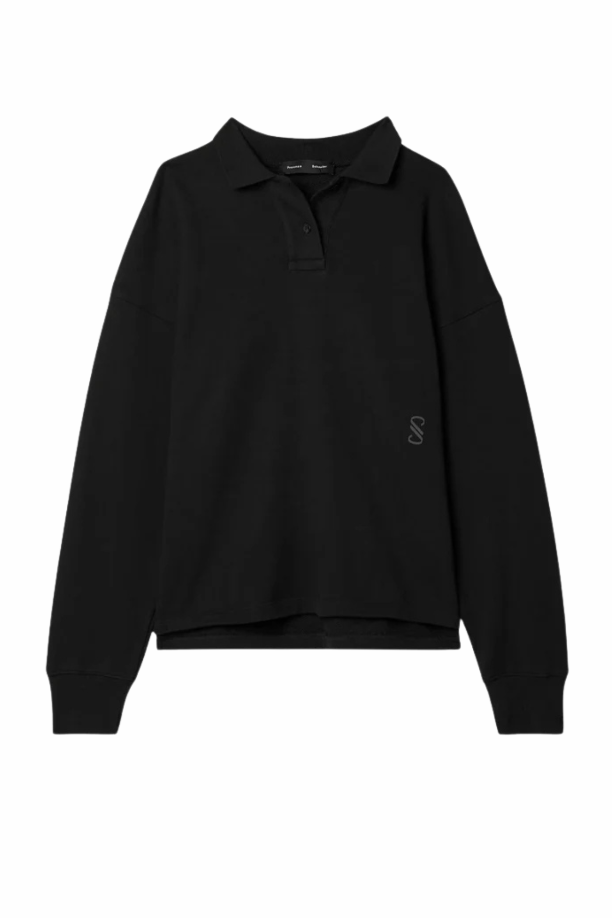 Proenza Schouler Brooks Jersey Polo Sweatshirt - Black