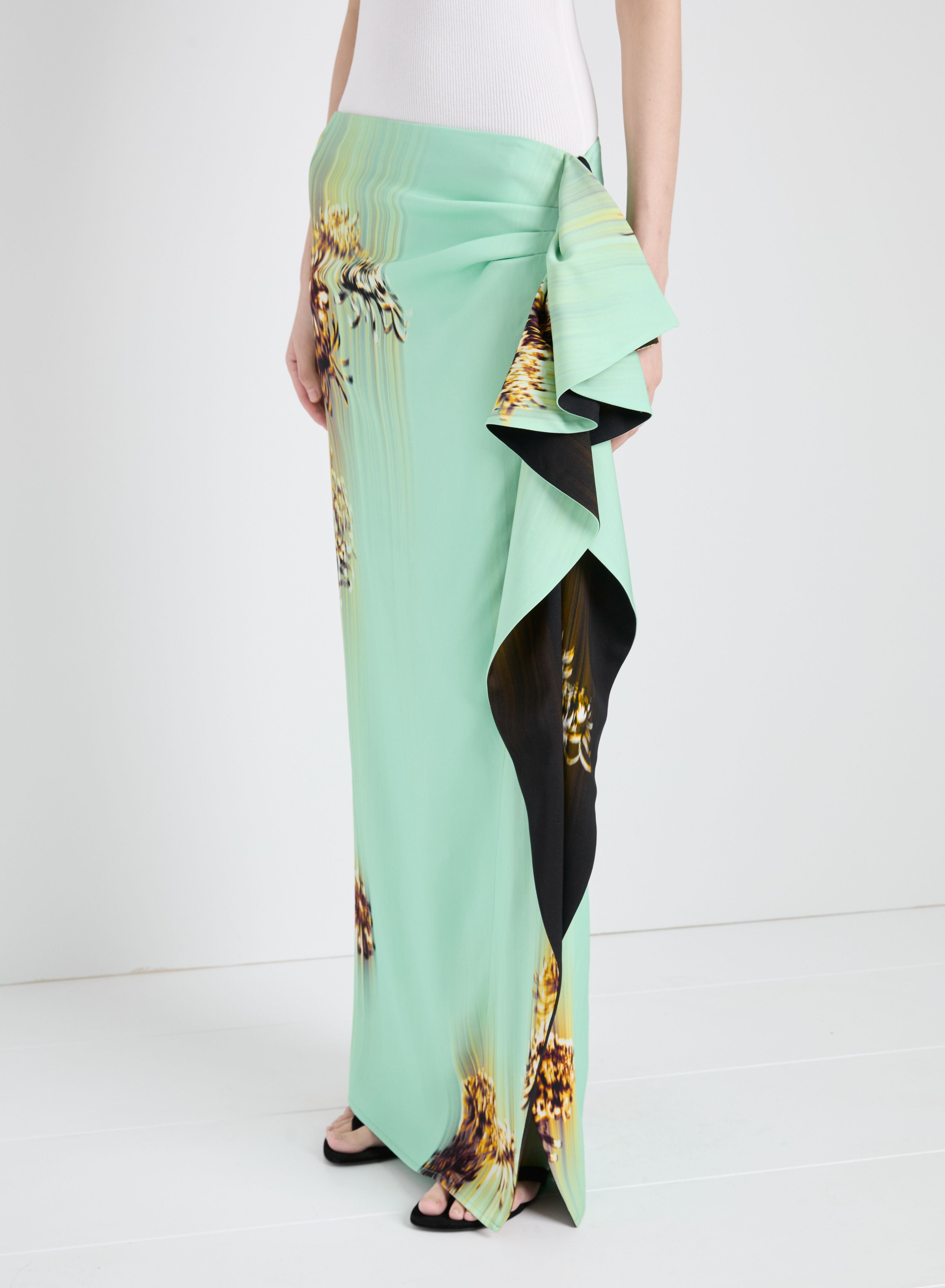 Cella Skirt in Double Printed Viscose Cady