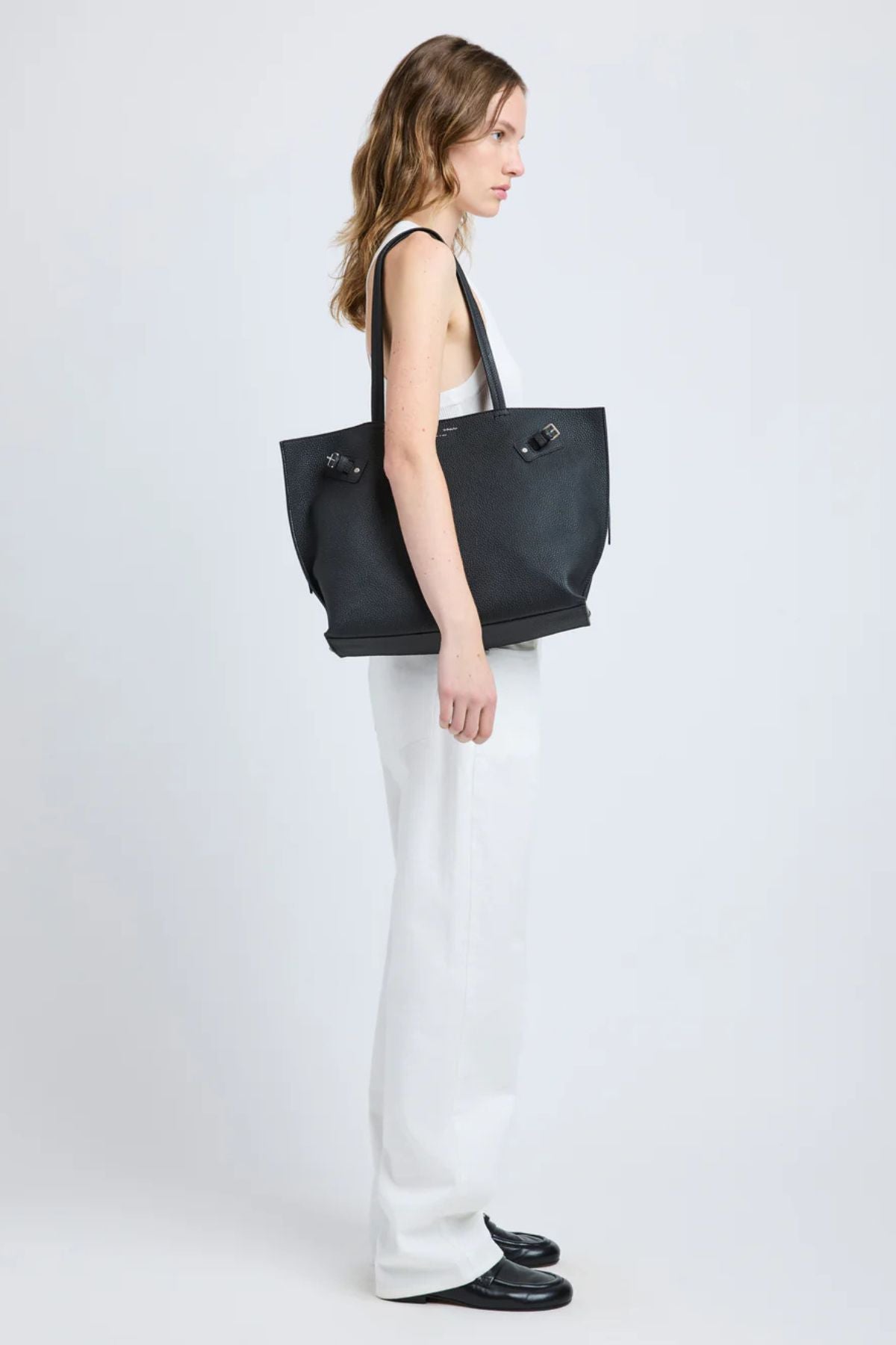 Proenza Schouler Days Tote in Pebbled Calf Skin - Black