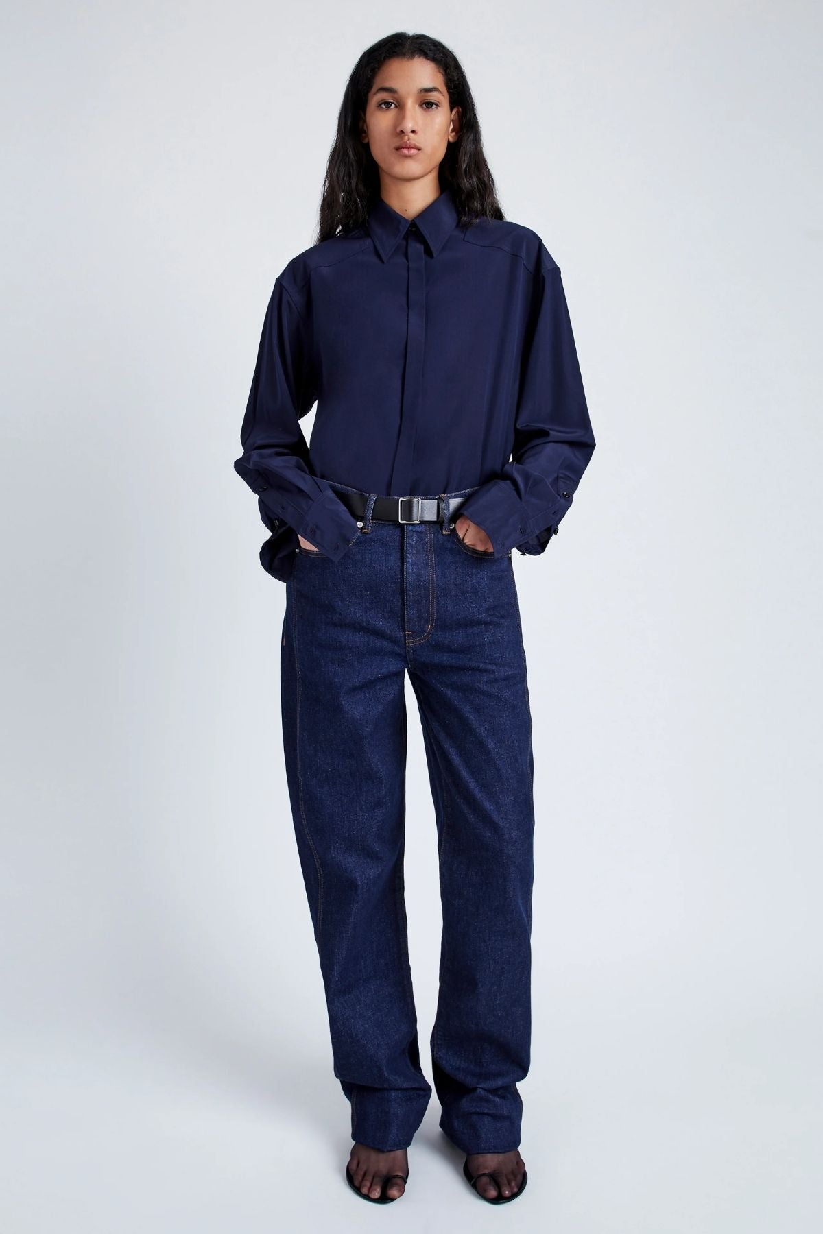 Proenza Schouler Demi Blouse - Navy