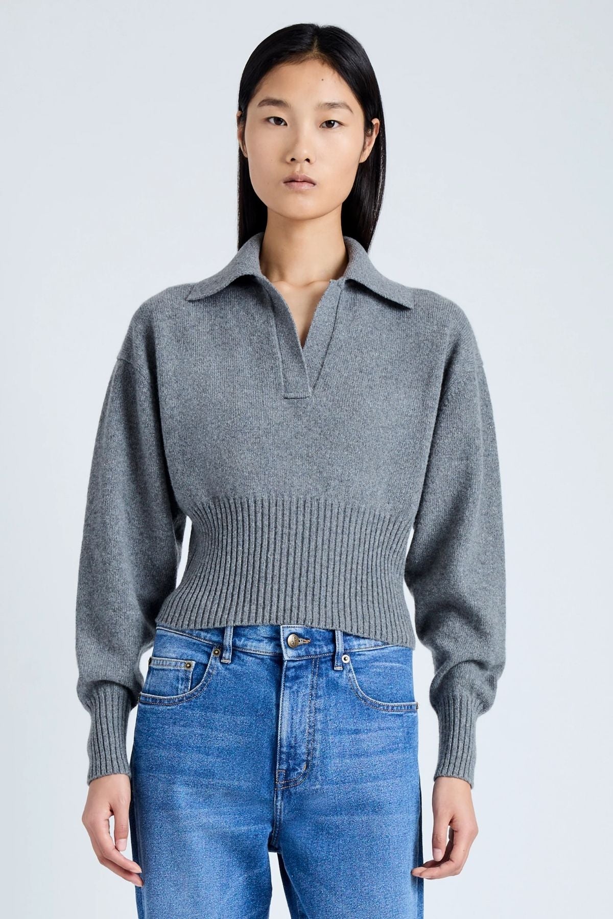 Proenza Schouler Jeanne Cashmere Knit Sweater - Grey Melange