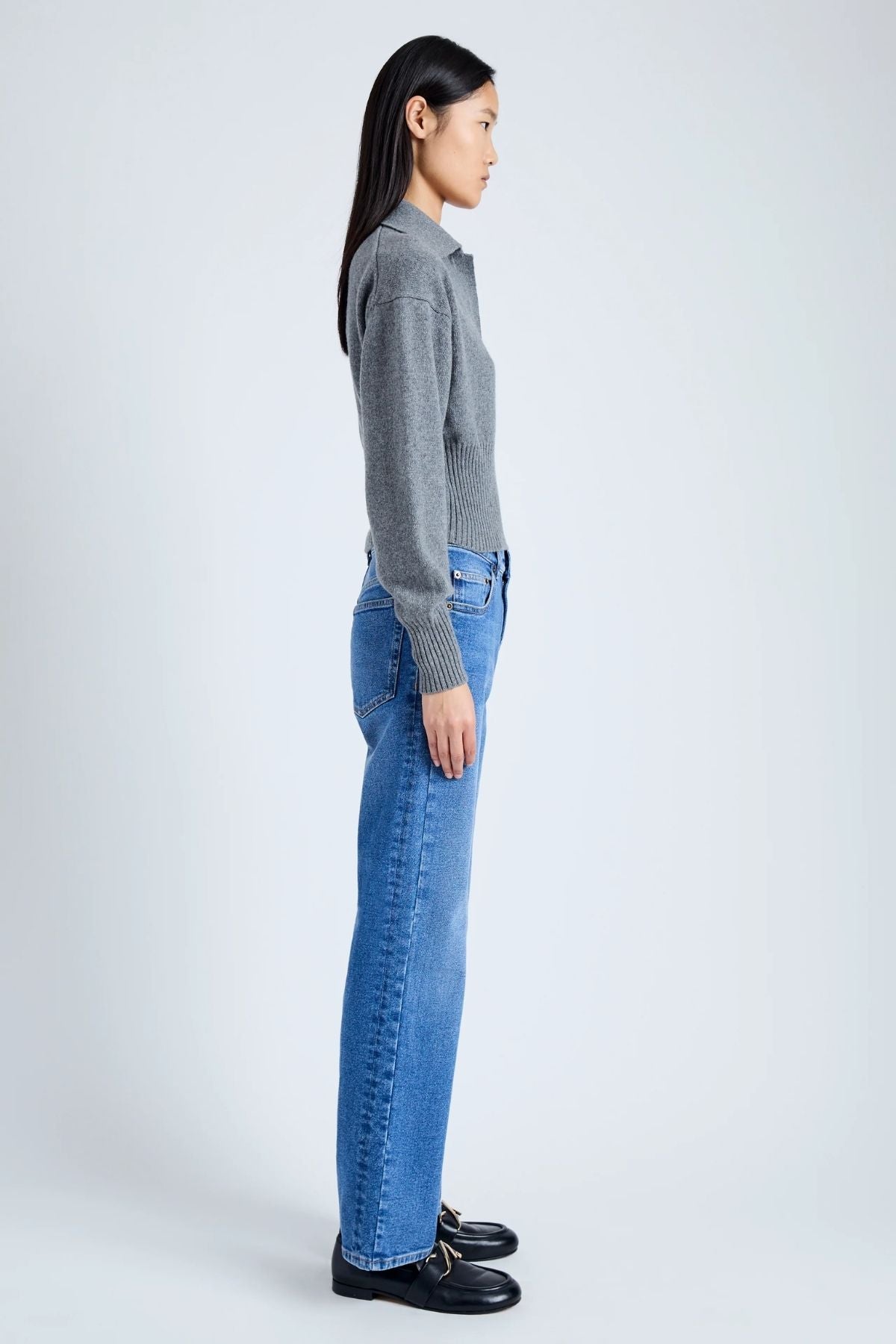 Proenza Schouler Jeanne Cashmere Knit Sweater - Grey Melange