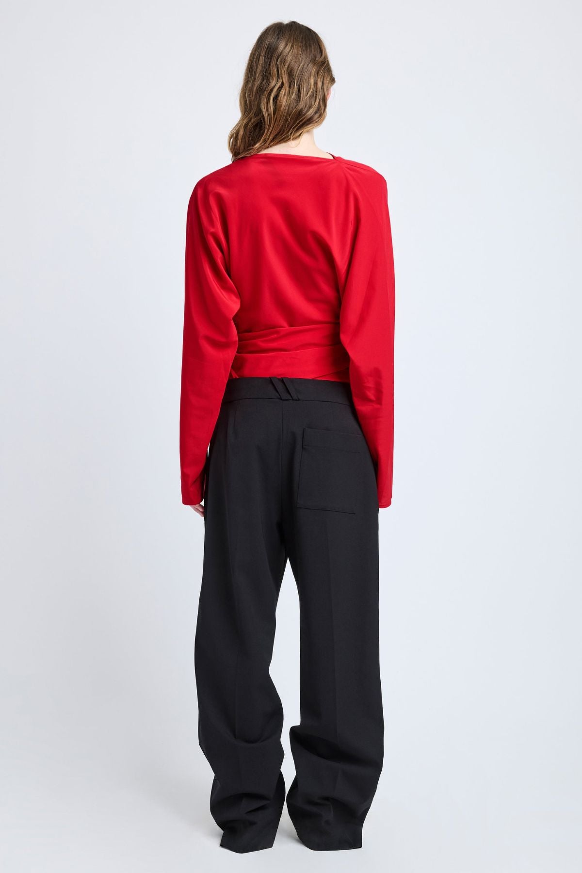 Proenza Schouler Keegan Top in Stretch Silk Viscose - Red