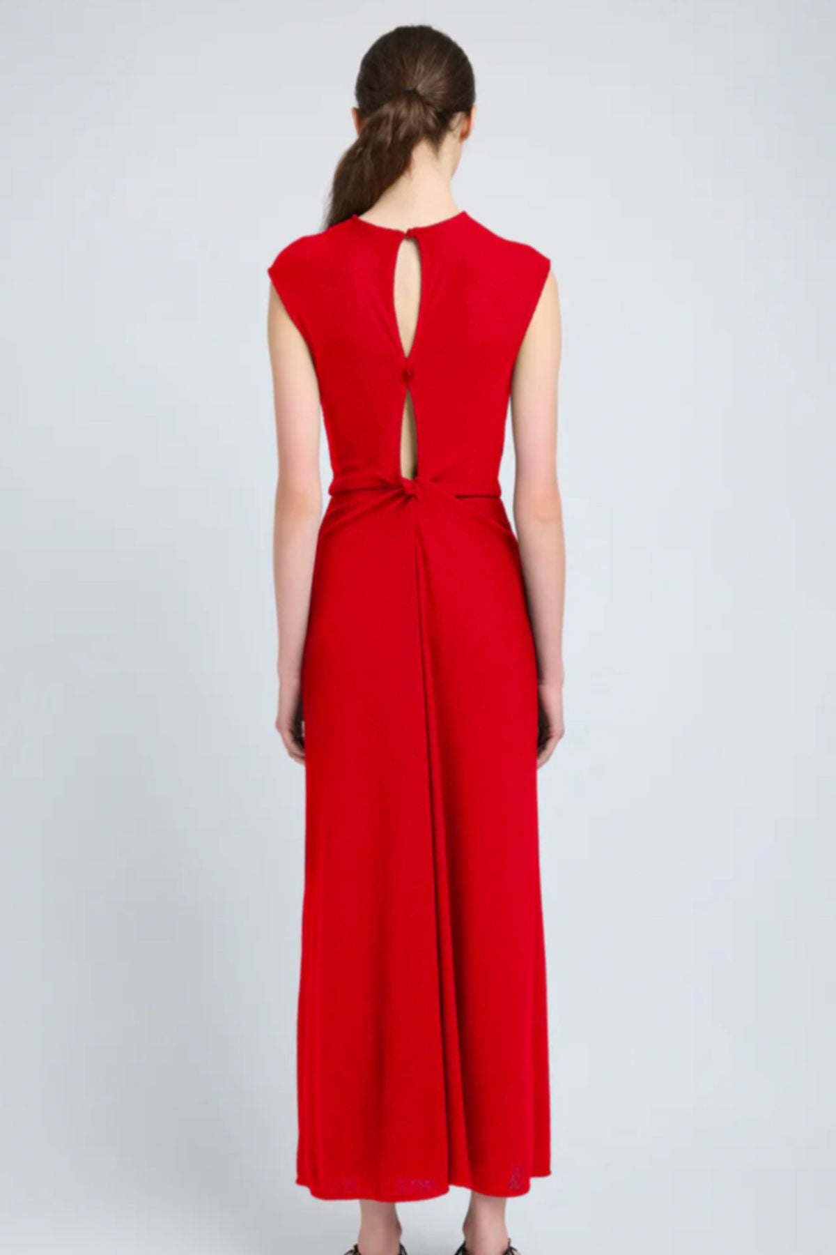 Proenza Schouler Miranda Dress in Twisted Rib - Dark Poppy