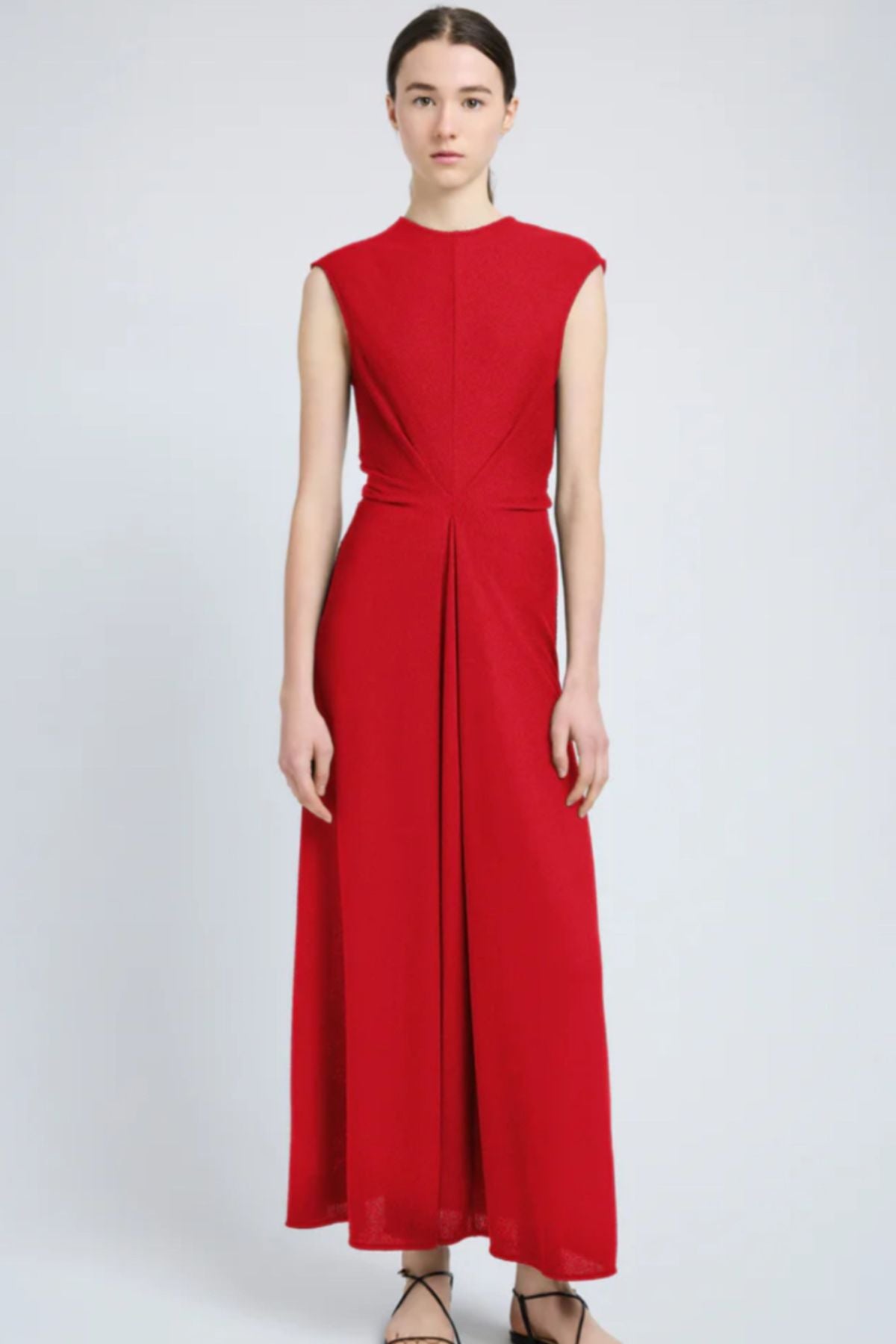 Proenza Schouler Miranda Dress in Twisted Rib - Dark Poppy