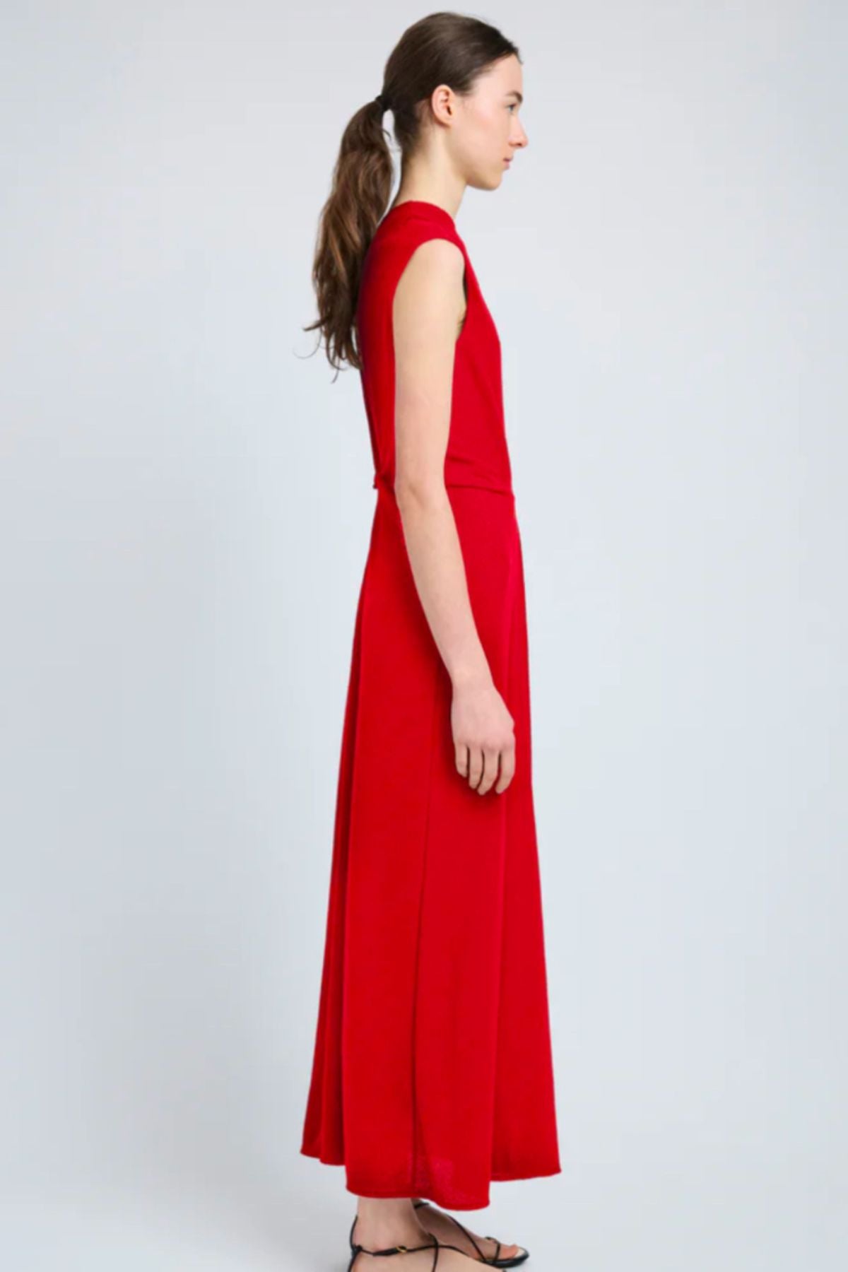 Proenza Schouler Miranda Dress in Twisted Rib - Dark Poppy