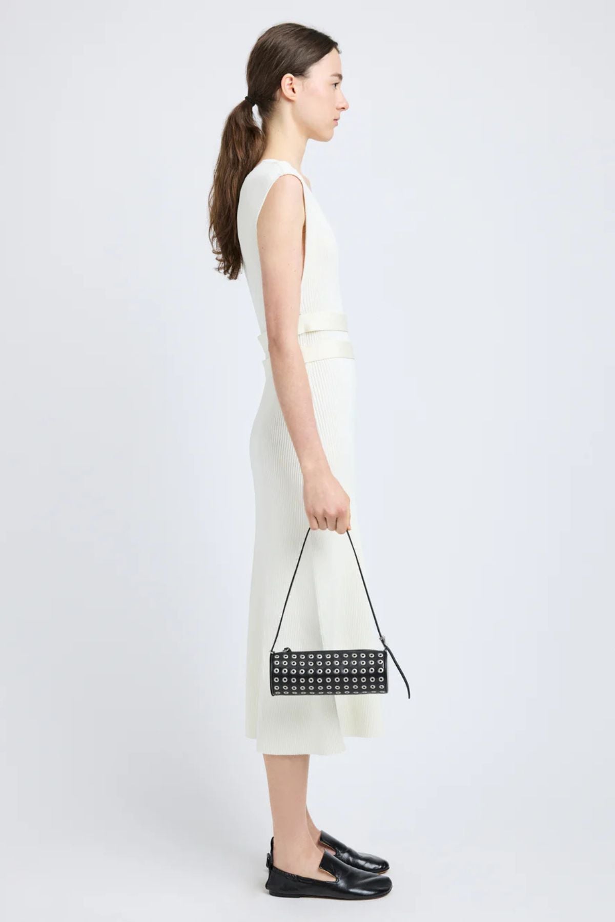 Proenza Schouler Silo Bag in Eyelet Covered Nappa - Black