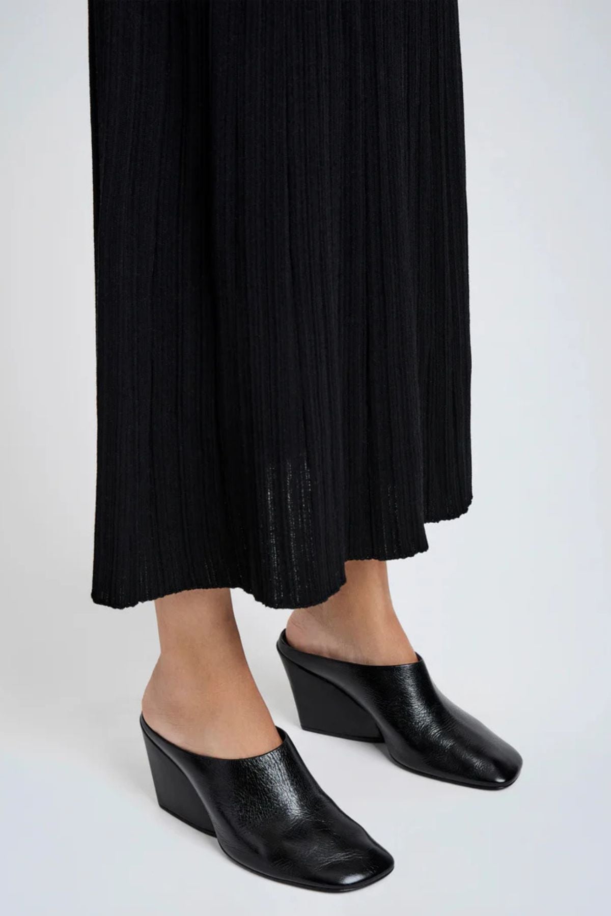 Proenza Schouler Slant Mules Slick Calf - Black